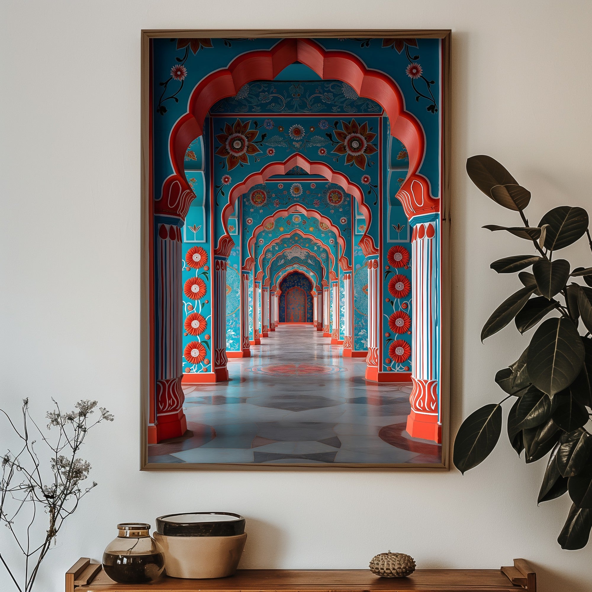 Quadro Decorativo MDF Emoldurado Multicolor GE122-L - Impressão UV em Madeira de Pinho 35x47cm