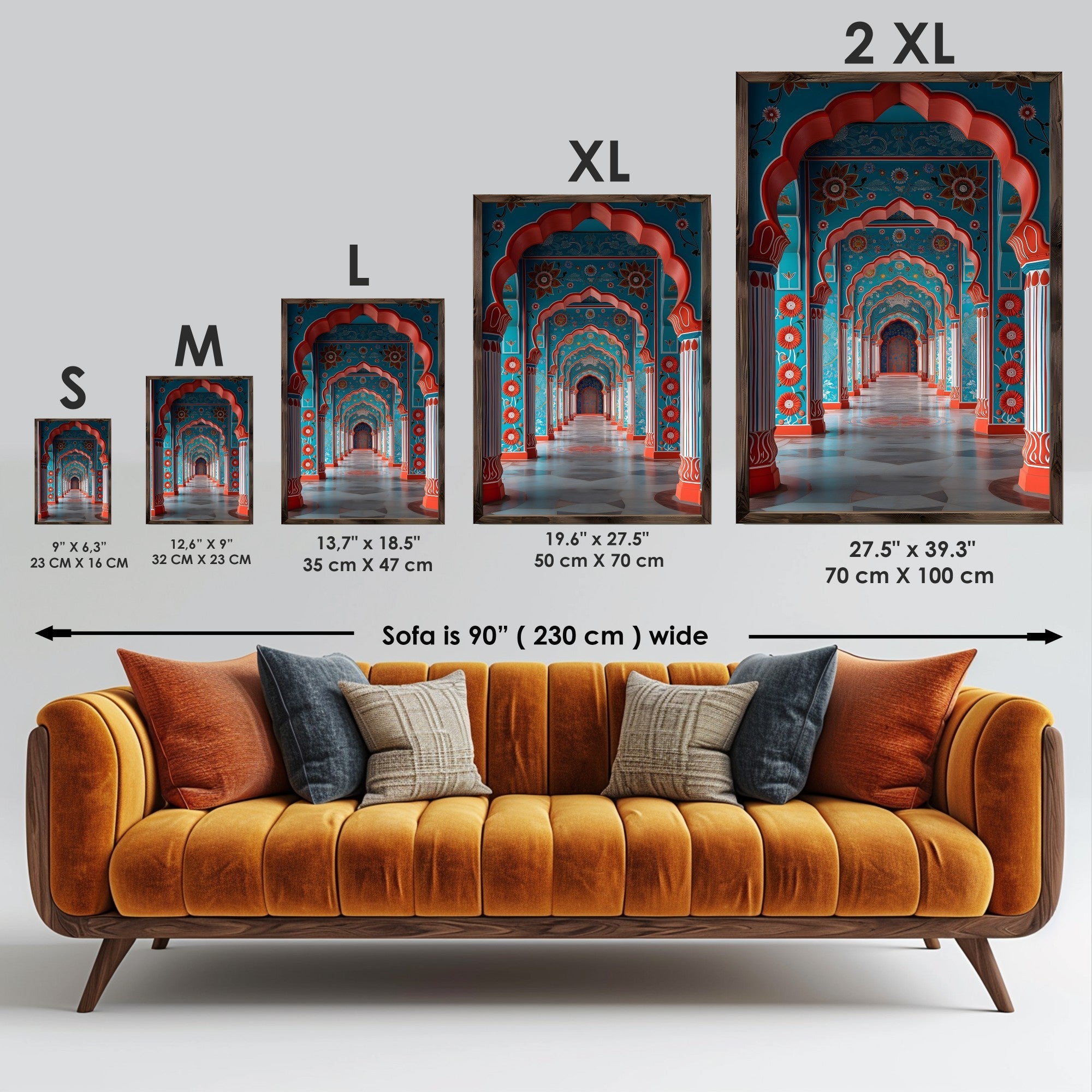 Quadro Decorativo MDF Emoldurado Multicolor GE122-L - Impressão UV em Madeira de Pinho 35x47cm