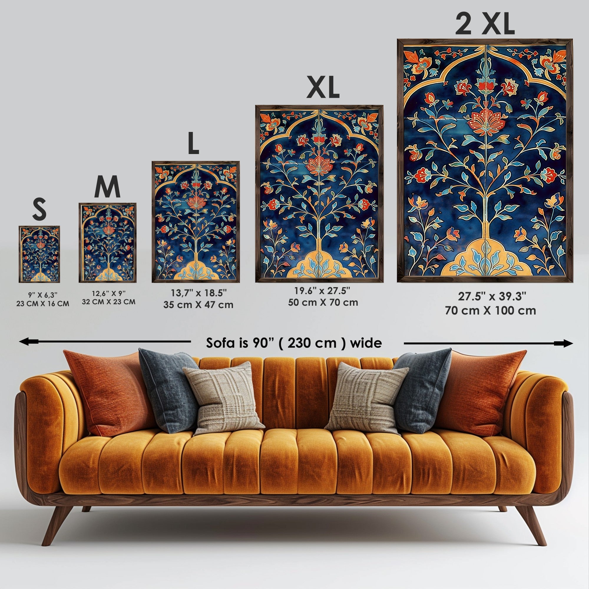 Quadro Decorativo MDF Emoldurado Multicolor GE123-L - Impressão UV em Madeira de Pinho 35x47cm