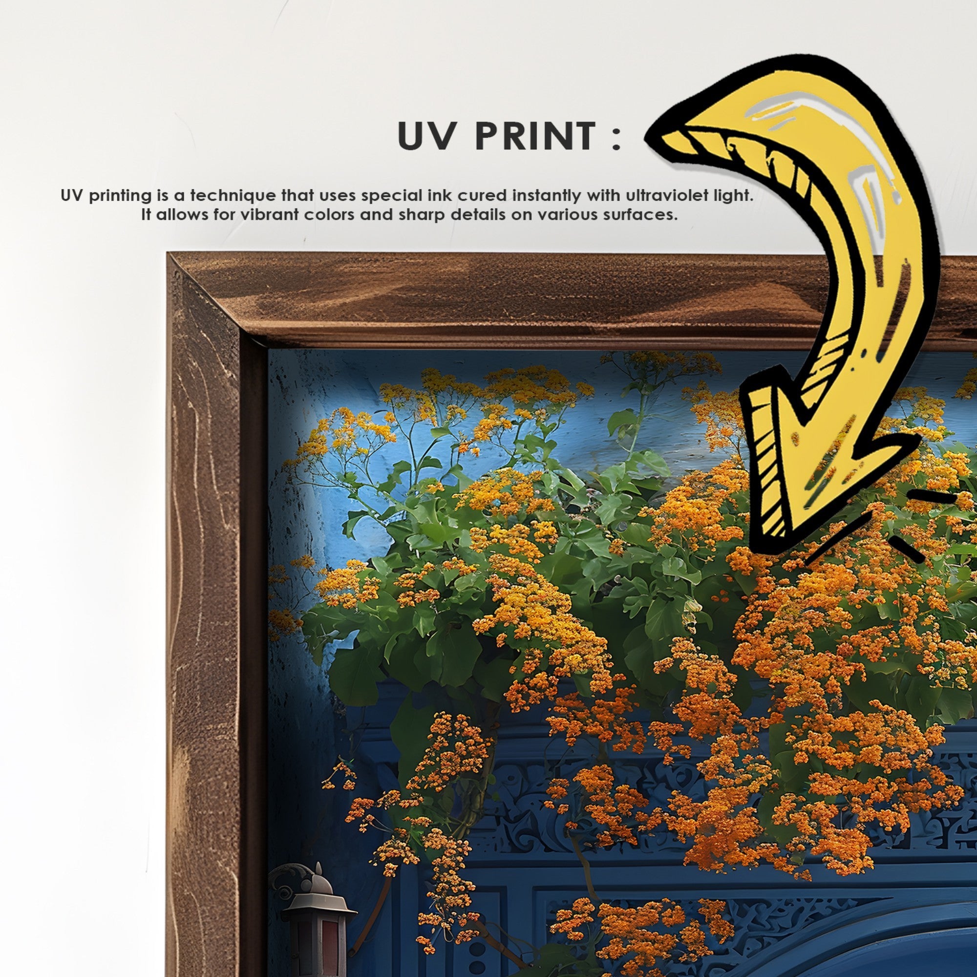 Quadro Decorativo MDF Emoldurado Multicolor GE127-L - Impressão UV em Madeira de Pinho 35x47cm