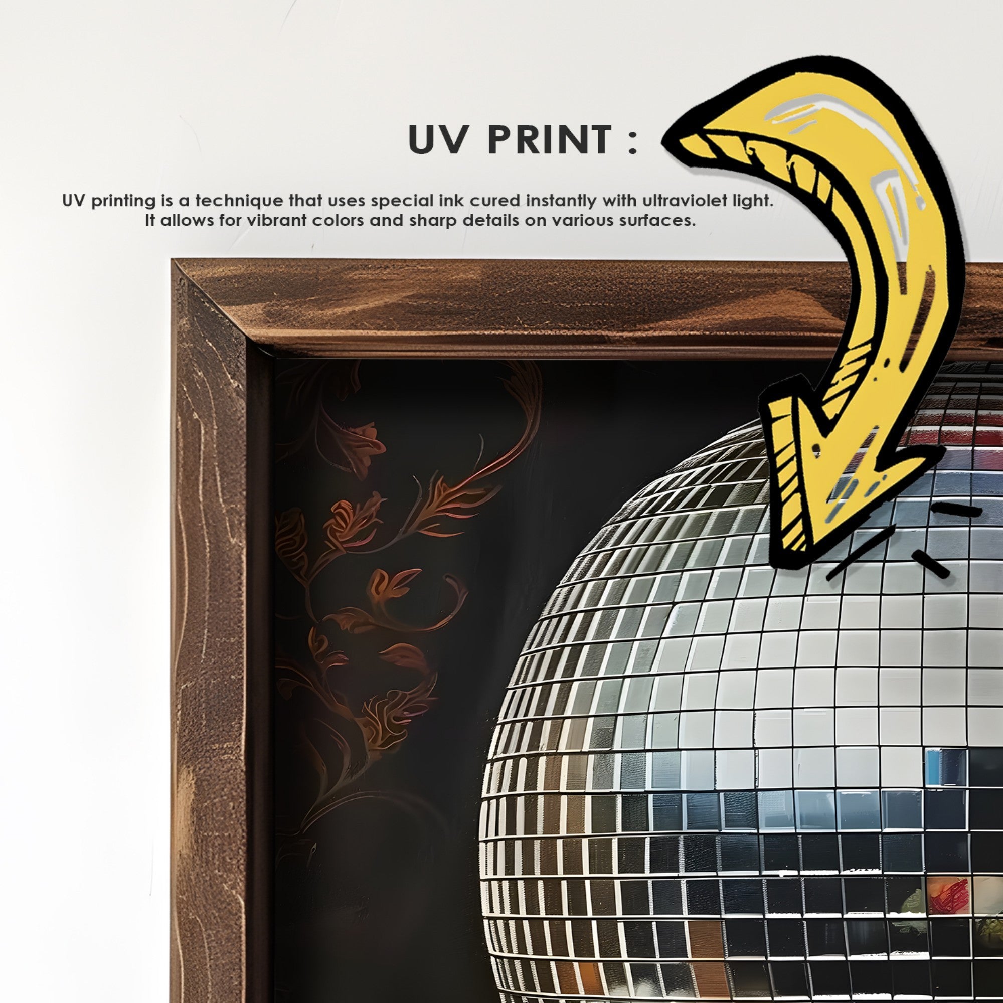 Quadro Decorativo MDF Emoldurado Multicolor GE129-L - Impressão UV em Madeira de Pinho 35x47cm