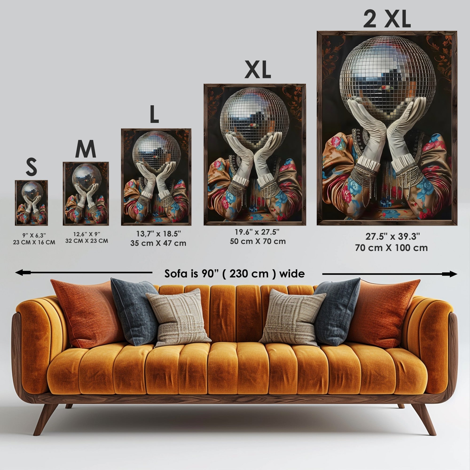 Quadro Decorativo MDF Emoldurado Multicolor GE129-L - Impressão UV em Madeira de Pinho 35x47cm