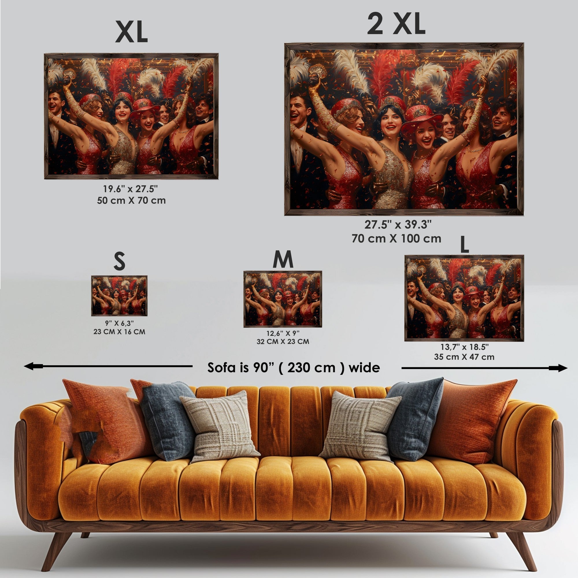 Quadro Decorativo MDF Emoldurado Multicolor GE134-L - Impressão UV em Madeira de Pinho 35x47cm