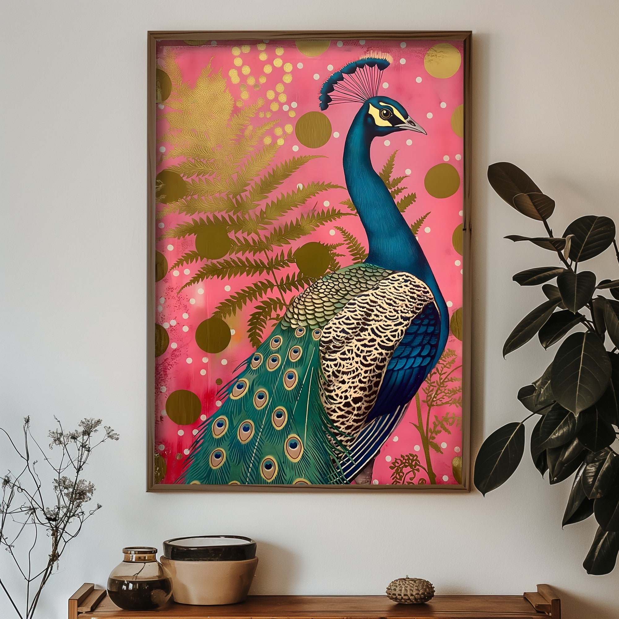 Quadro Decorativo MDF Emoldurado Multicolor GE136-L - Impressão UV em Madeira de Pinho 35x47cm