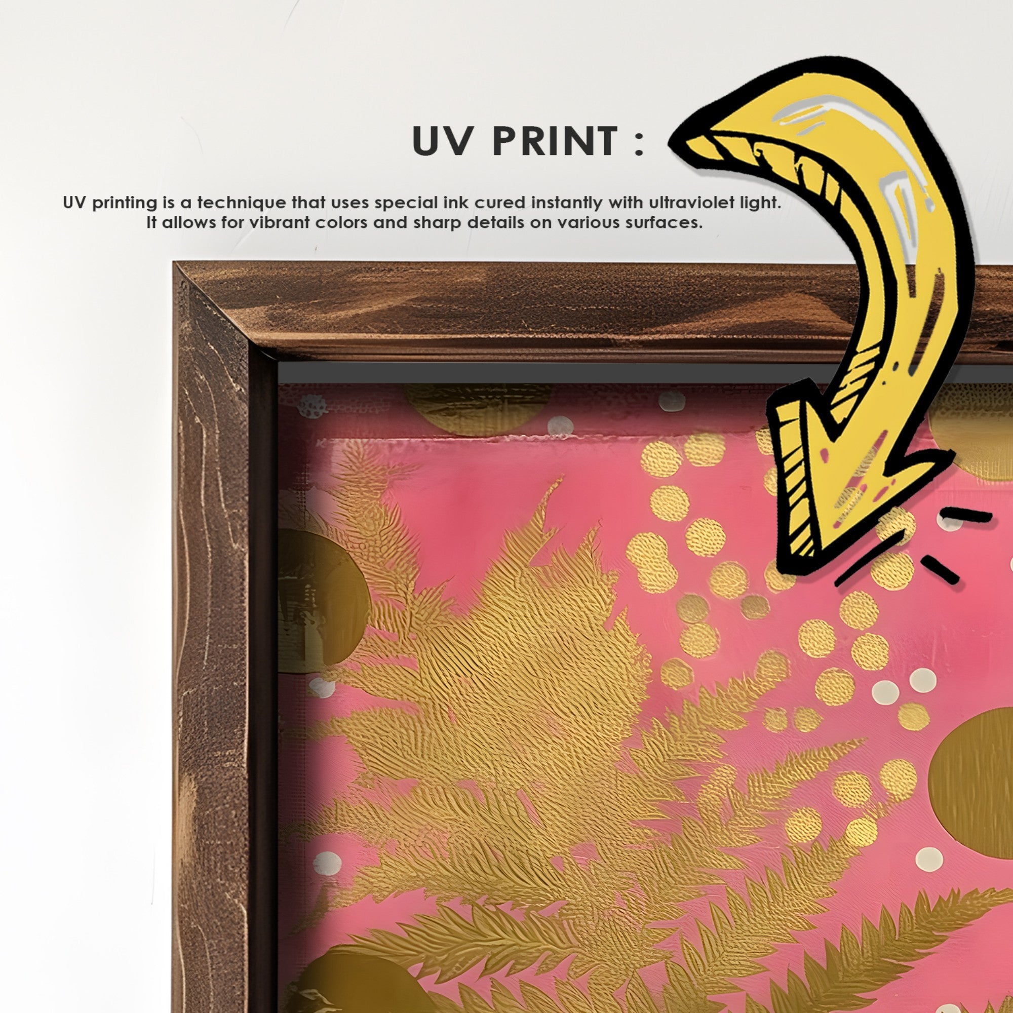 Quadro Decorativo MDF Emoldurado Multicolor GE136-L - Impressão UV em Madeira de Pinho 35x47cm