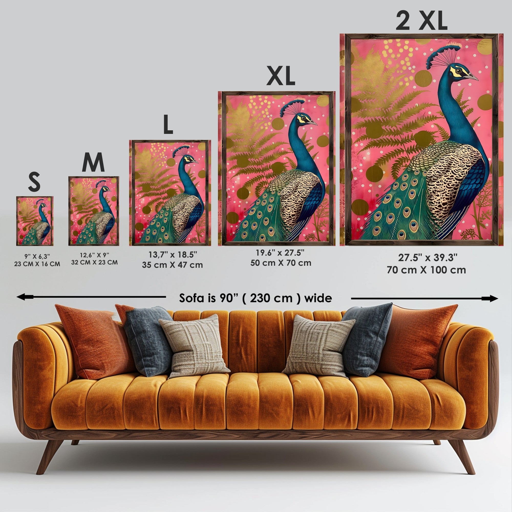 Quadro Decorativo MDF Emoldurado Multicolor GE136-L - Impressão UV em Madeira de Pinho 35x47cm