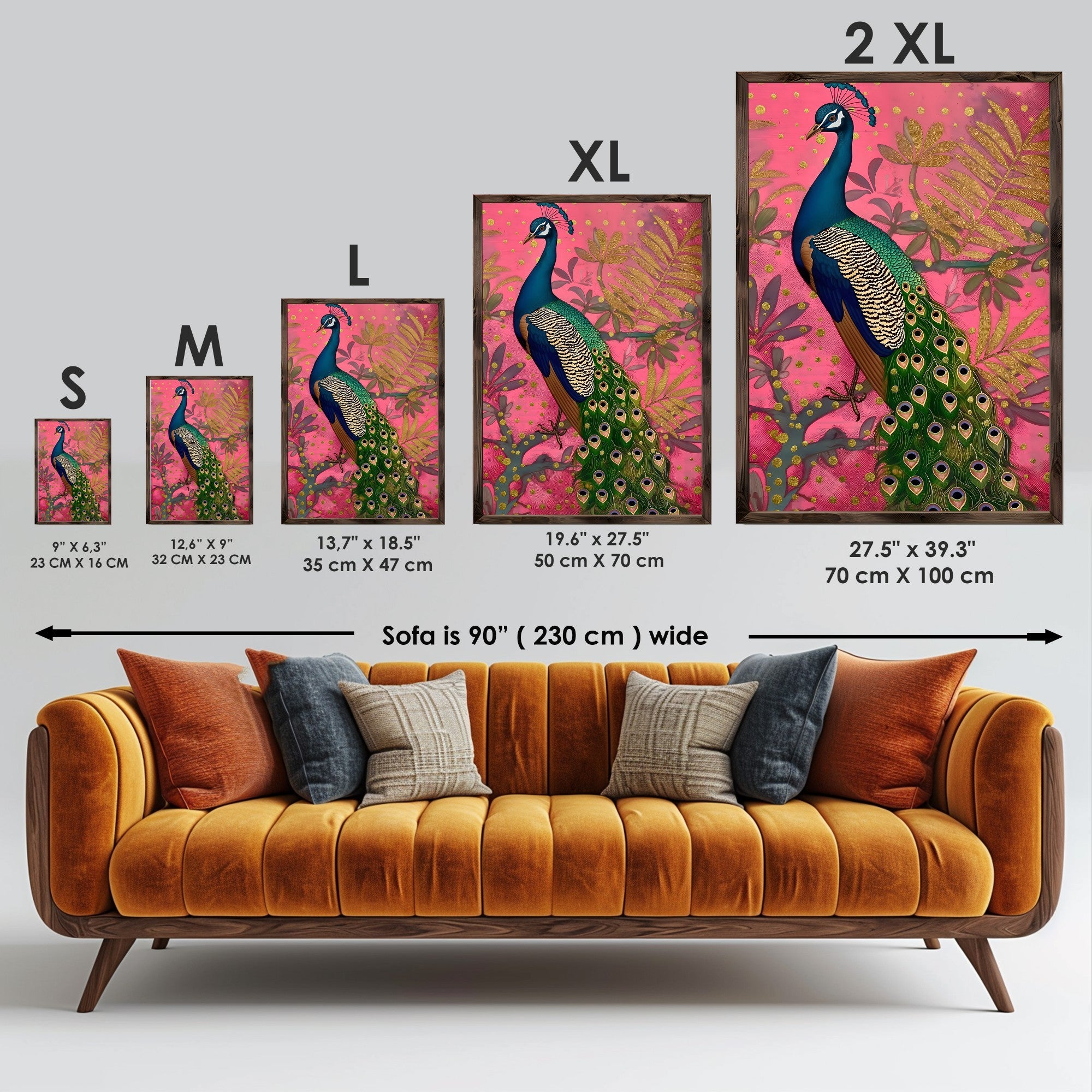 Quadro Decorativo MDF Emoldurado Multicolor GE137-L - Impressão UV em Madeira de Pinho 35x47cm