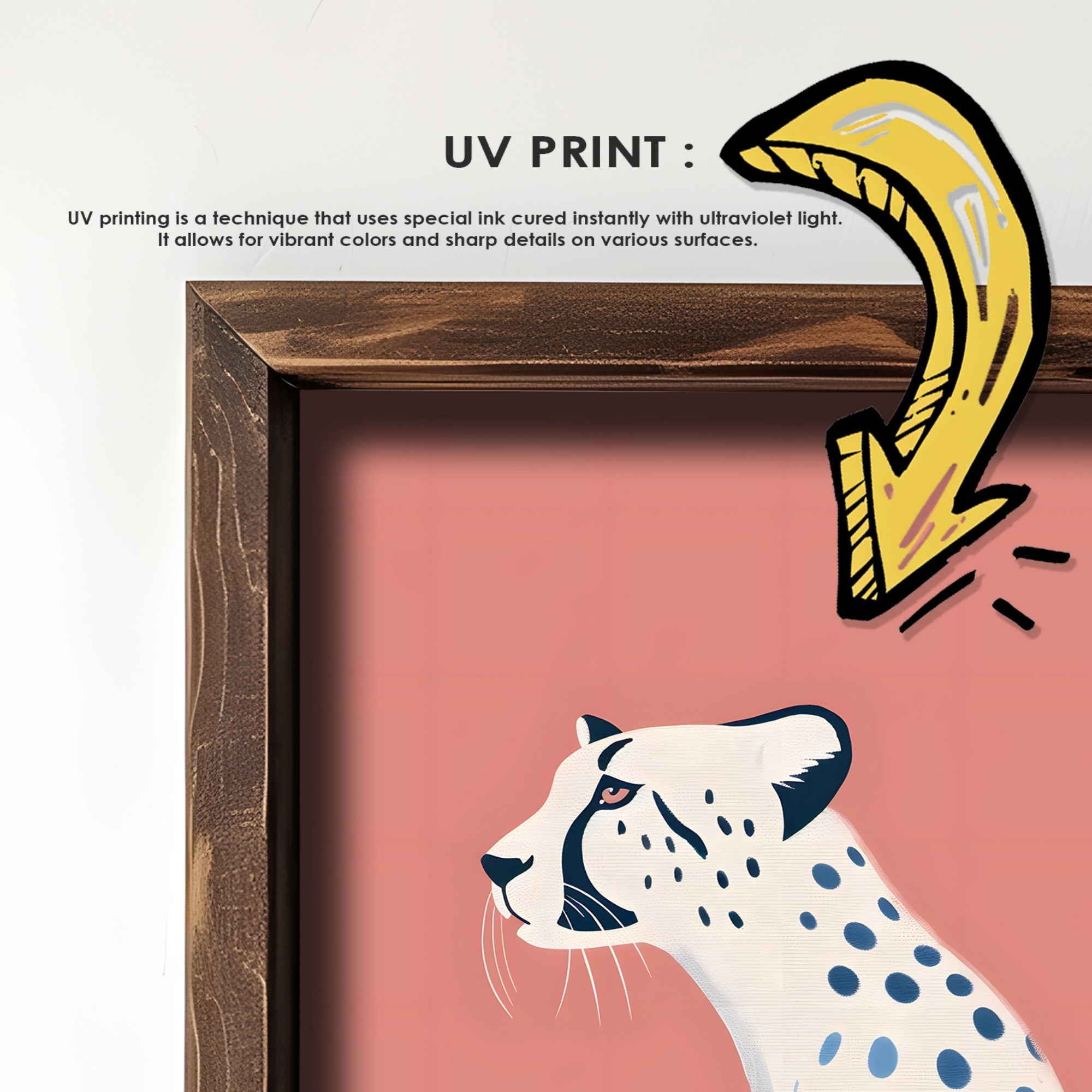 Quadro Decorativo MDF Emoldurado Multicolor GE139-L - Impressão UV em Madeira de Pinho 35x47cm