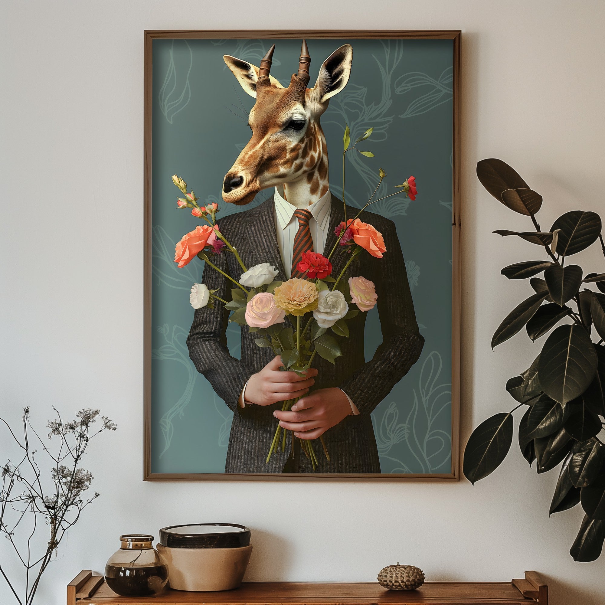 Quadro Decorativo MDF Emoldurado Multicolor GE141-L - Impressão UV em Madeira de Pinho 35x47cm