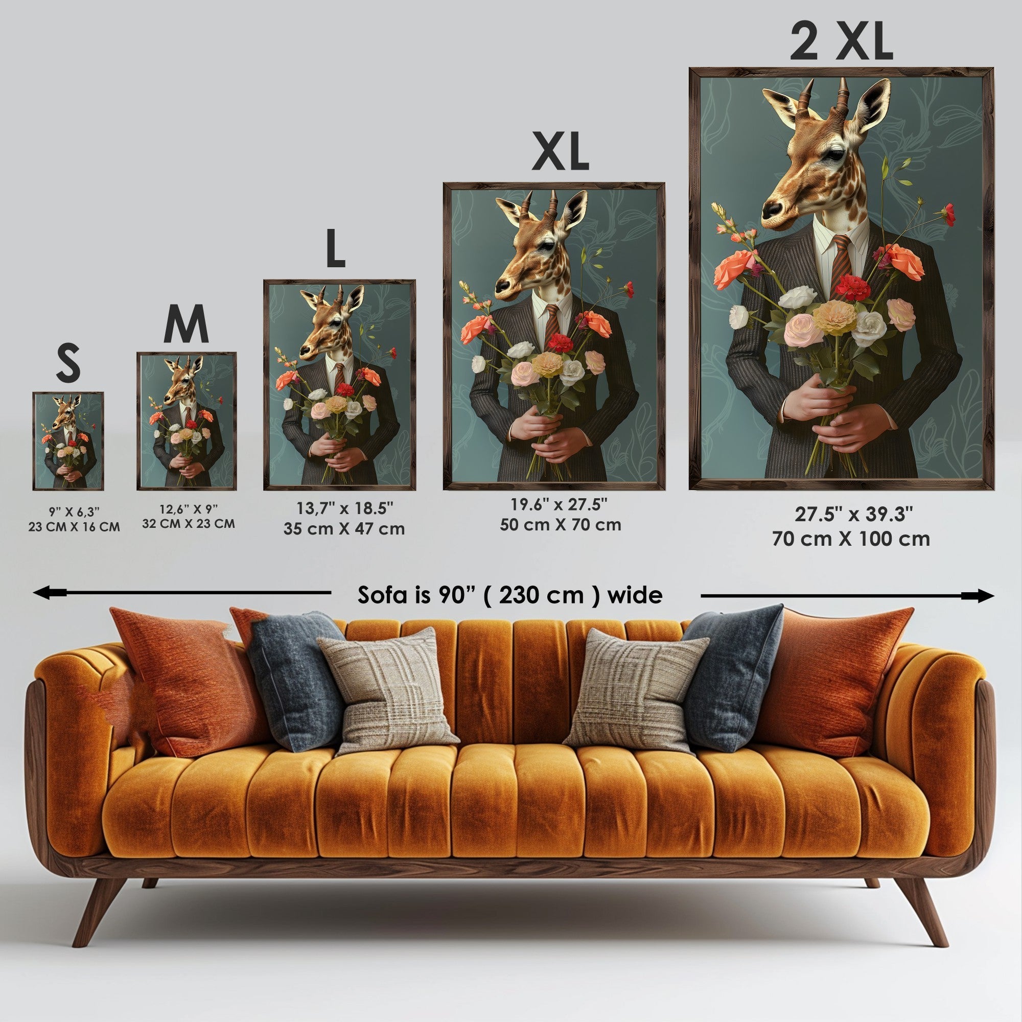 Quadro Decorativo MDF Emoldurado Multicolor GE141-L - Impressão UV em Madeira de Pinho 35x47cm