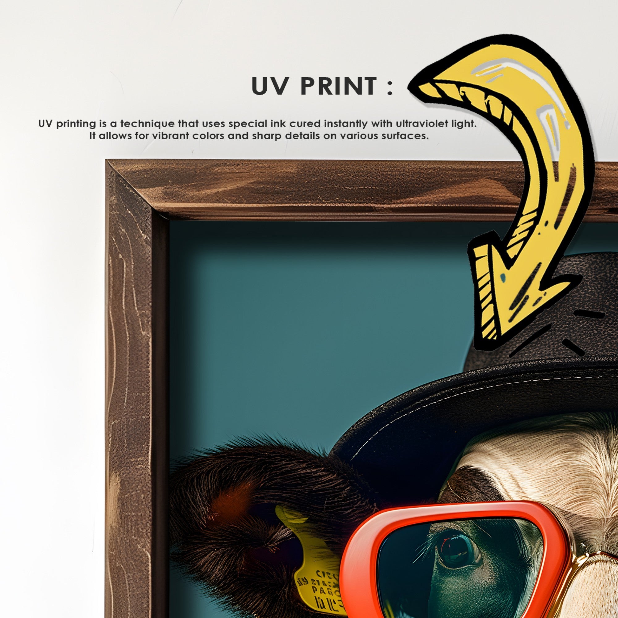 Quadro Decorativo MDF Emoldurado Multicolor GE142-L - Impressão UV em Madeira de Pinho 35x47cm