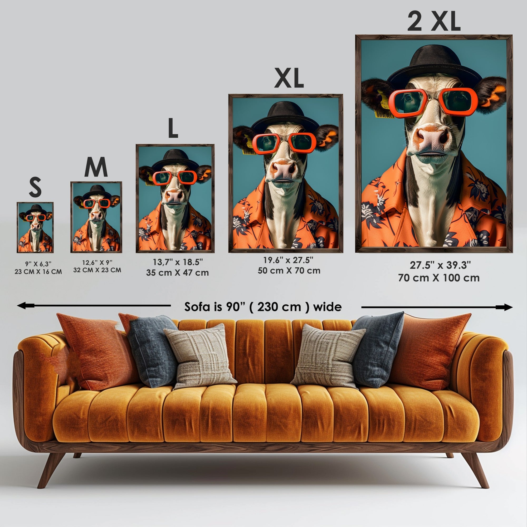 Quadro Decorativo MDF Emoldurado Multicolor GE142-L - Impressão UV em Madeira de Pinho 35x47cm