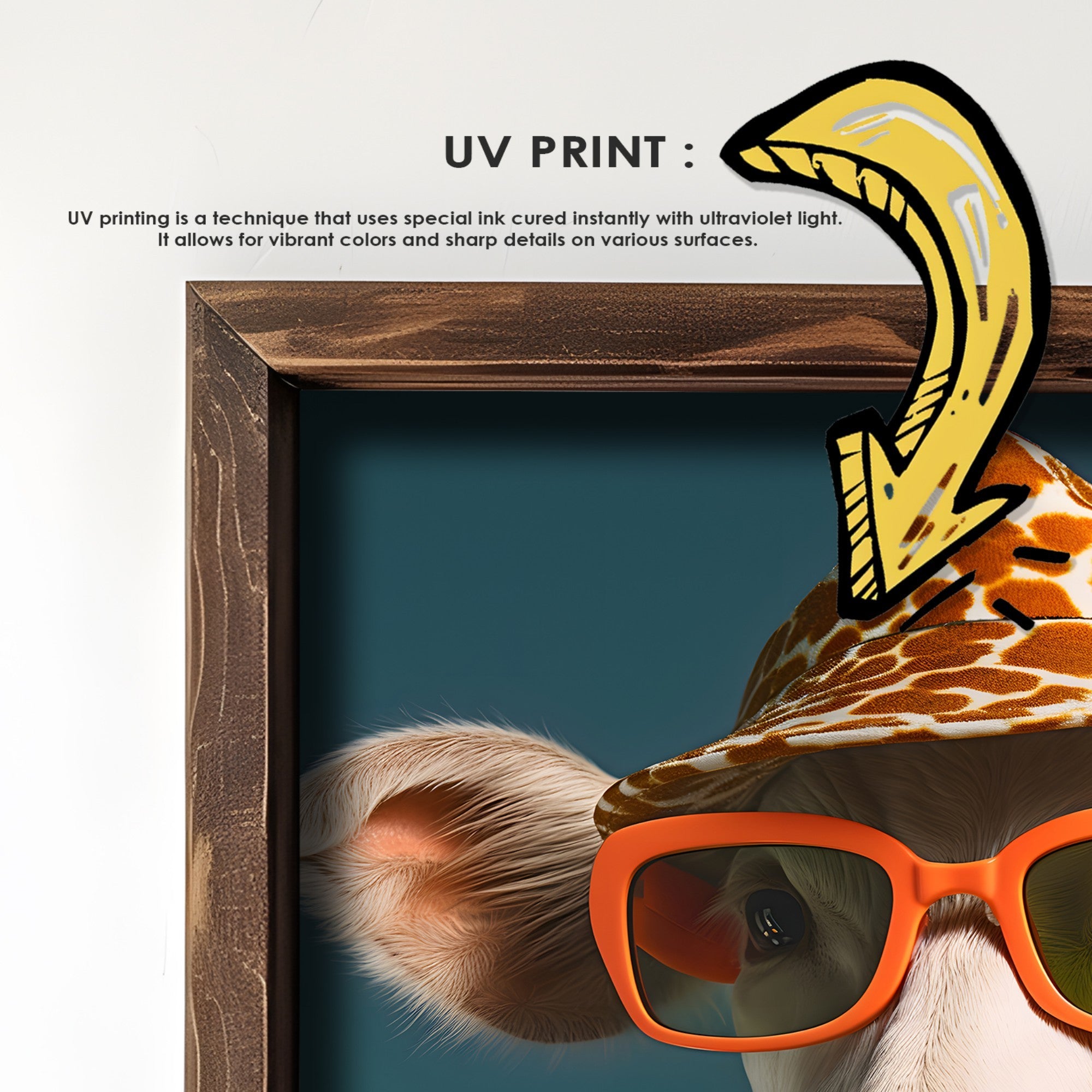 Quadro Decorativo MDF Emoldurado Multicolor GE143-L - Impressão UV em Madeira de Pinho 35x47cm