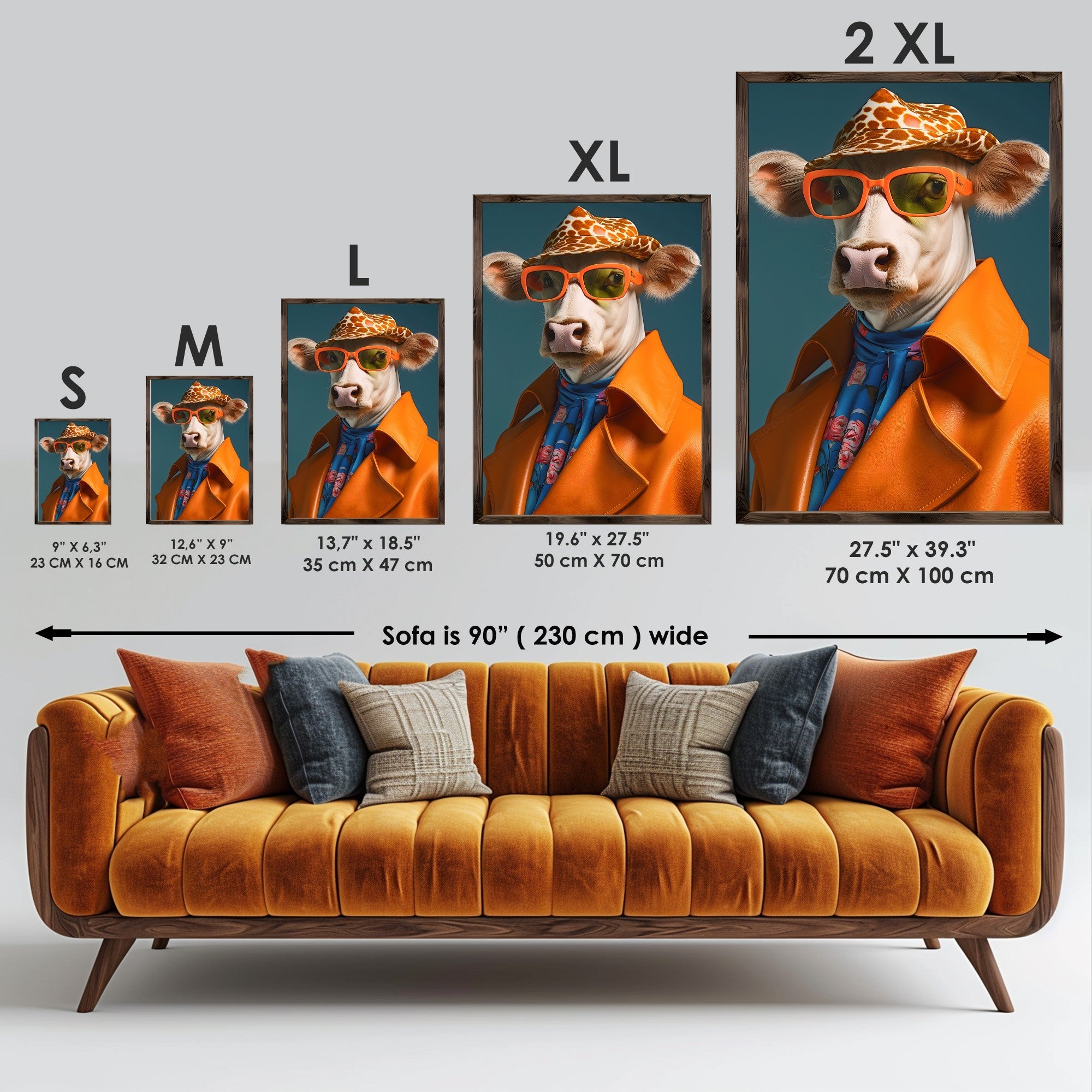 Quadro Decorativo MDF Emoldurado Multicolor GE143-L - Impressão UV em Madeira de Pinho 35x47cm