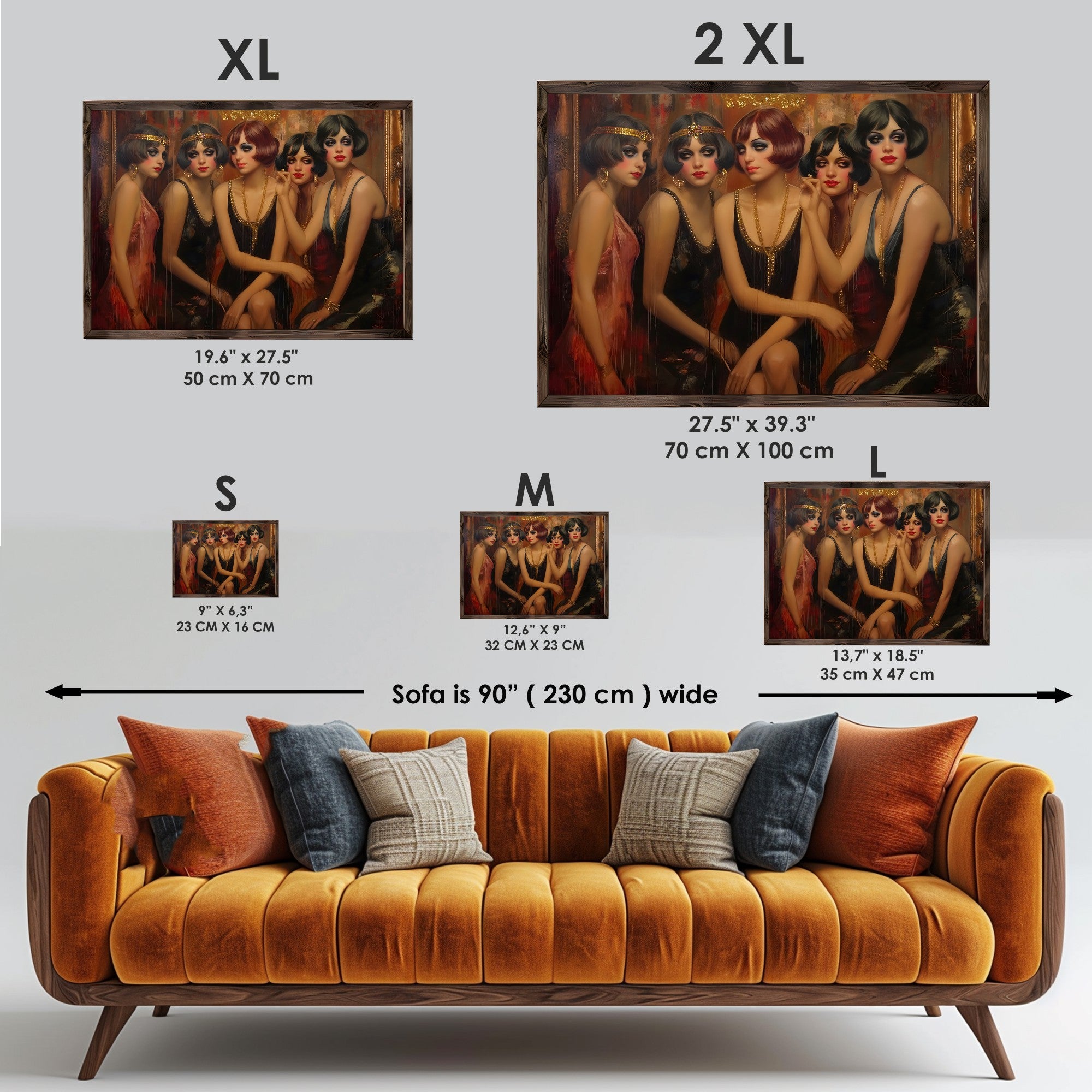 Quadro Decorativo MDF Emoldurado Multicolor GE149-L - Impressão UV em Madeira de Pinho 35x47cm