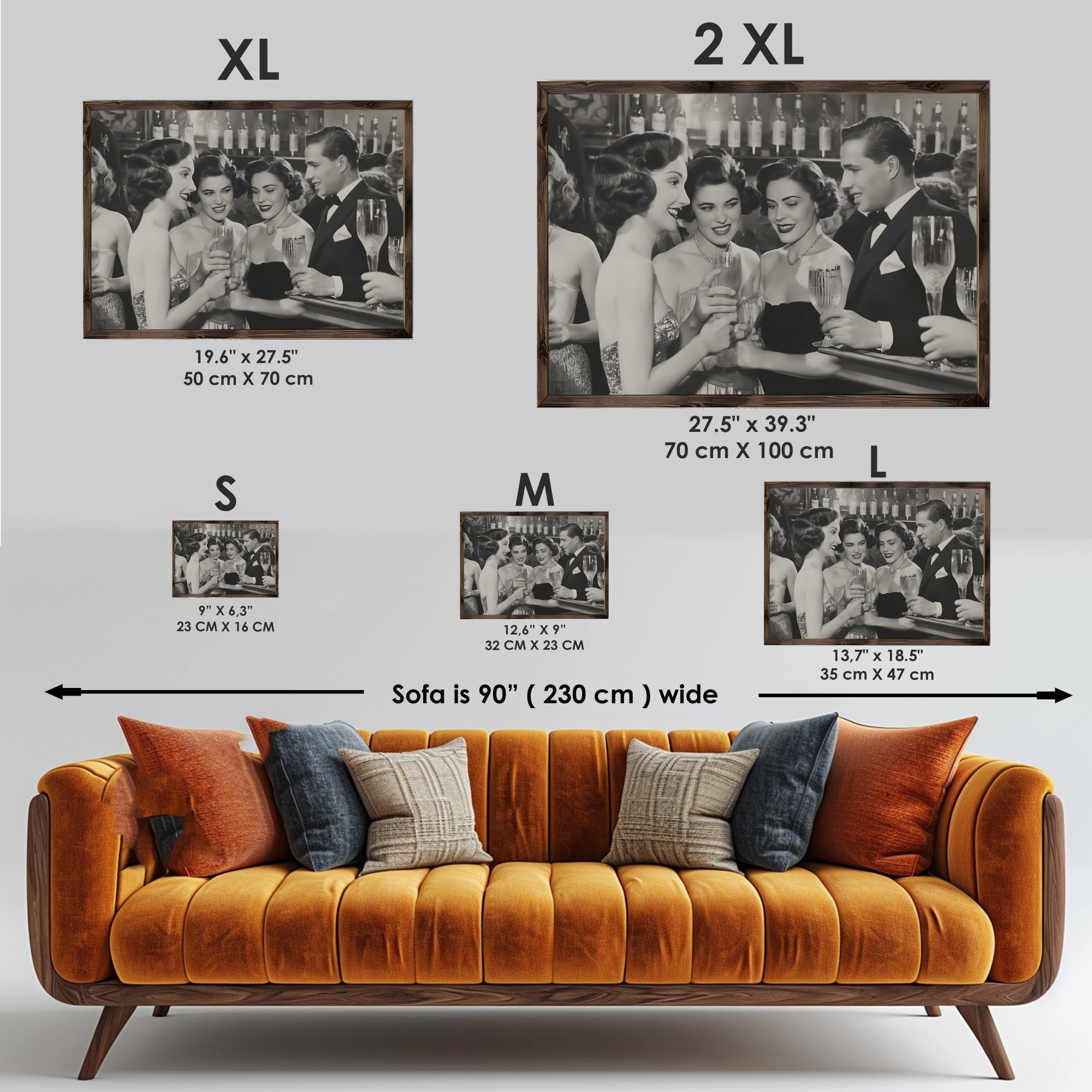 Quadro Decorativo MDF Emoldurado GE150-L Multicolor 35x47cm - Impressão UV em Madeira de Pinho