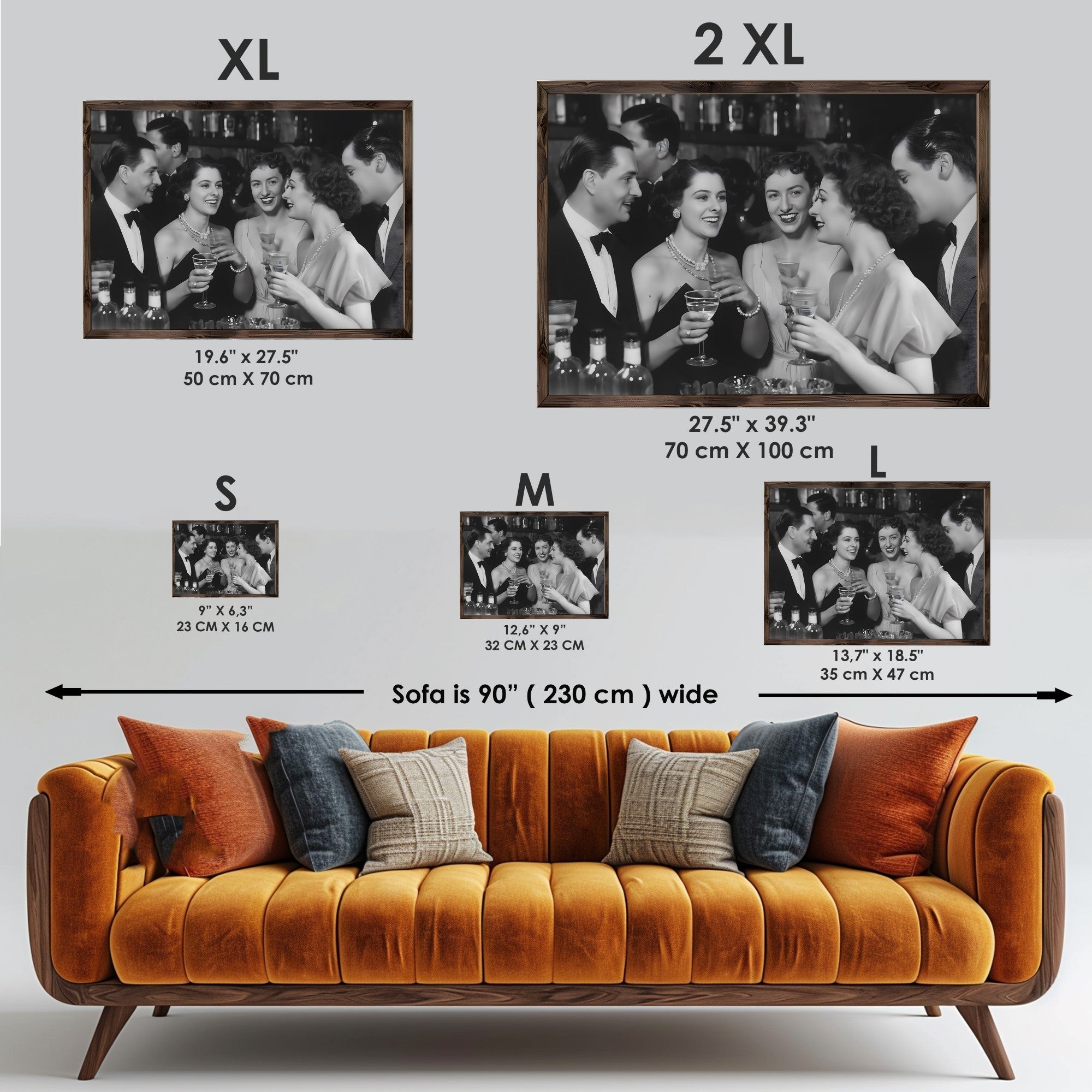 Quadro Decorativo MDF Emoldurado Multicolor GE151-L - Impressão UV em Madeira de Pinho 35x47cm