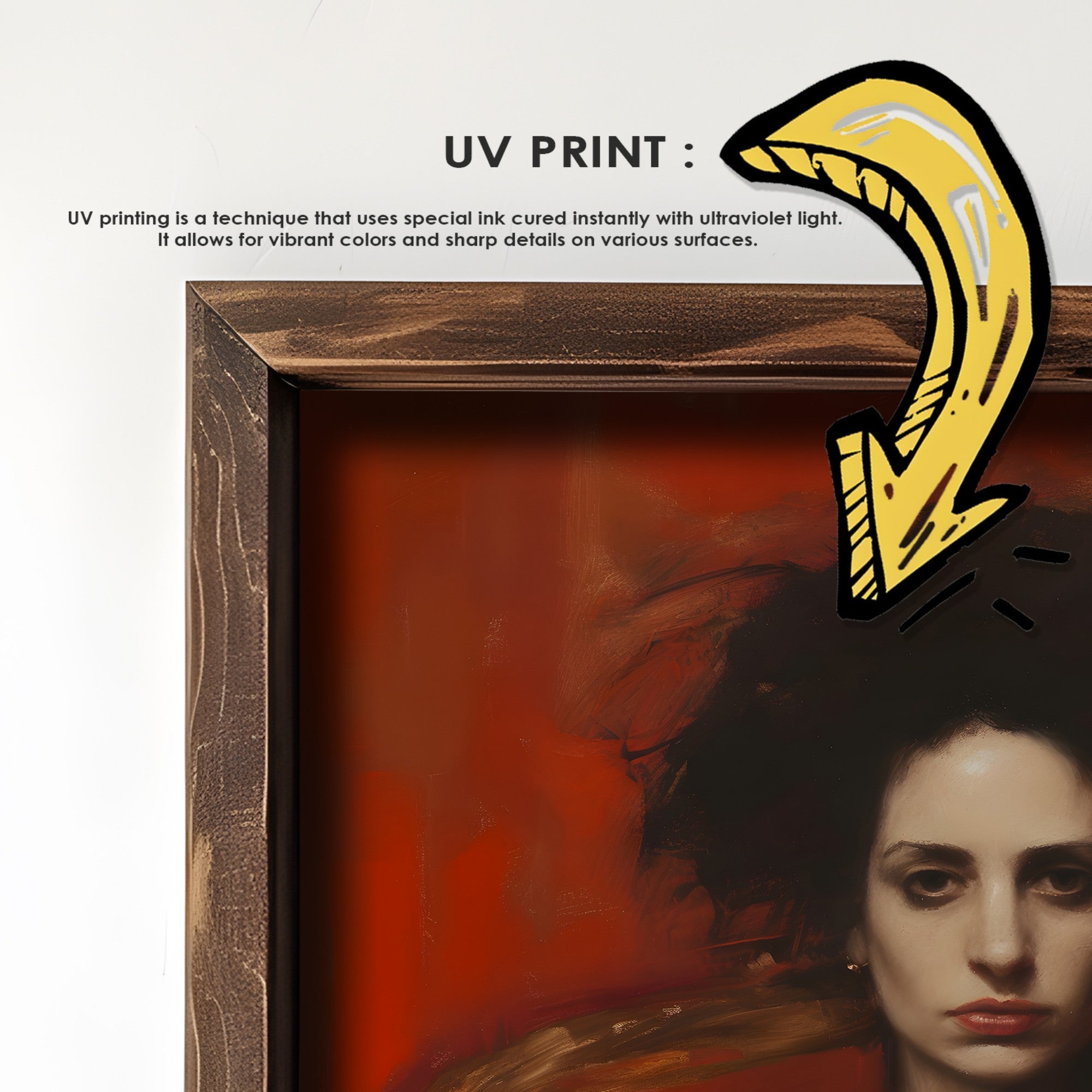 Quadro Decorativo MDF Emoldurado Multicolor GE161-L - Impressão UV em Madeira de Pinho 35x47cm