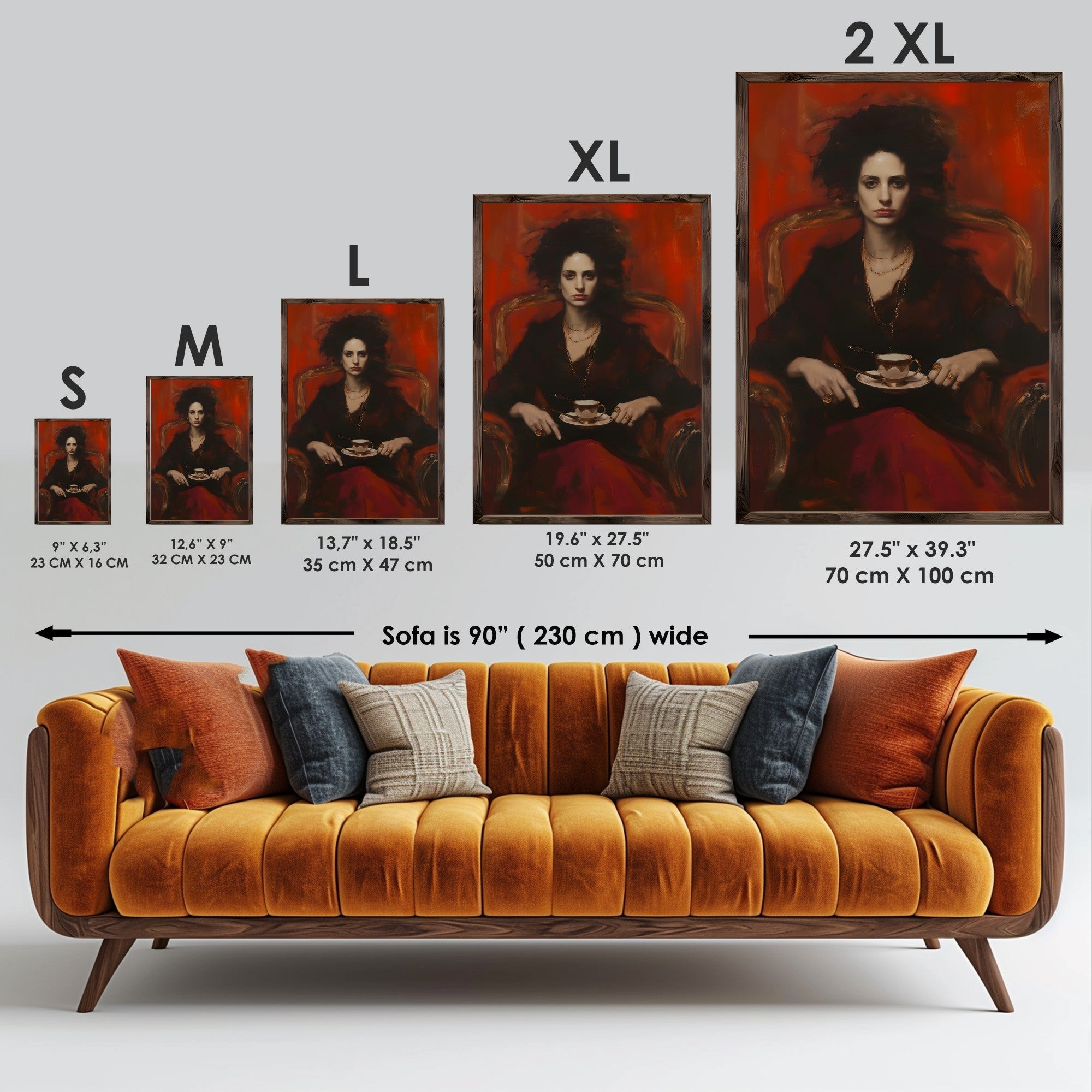 Quadro Decorativo MDF Emoldurado Multicolor GE161-L - Impressão UV em Madeira de Pinho 35x47cm