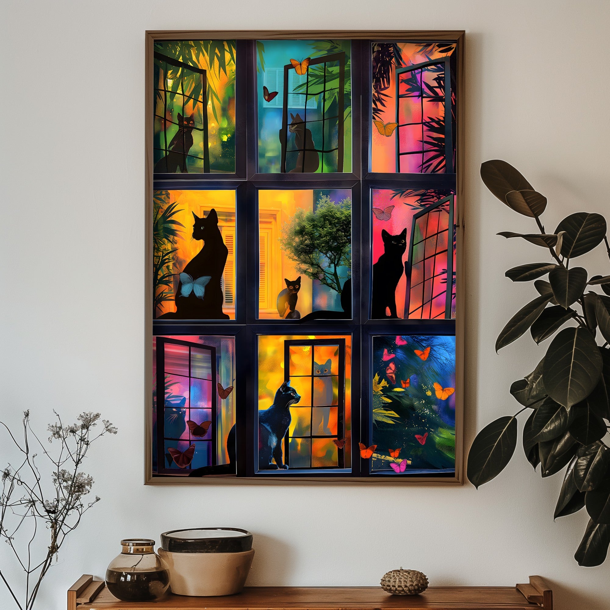 Quadro Decorativo MDF Emoldurado Multicolor GE163-L - Impressão UV em Madeira de Pinho 35x47cm