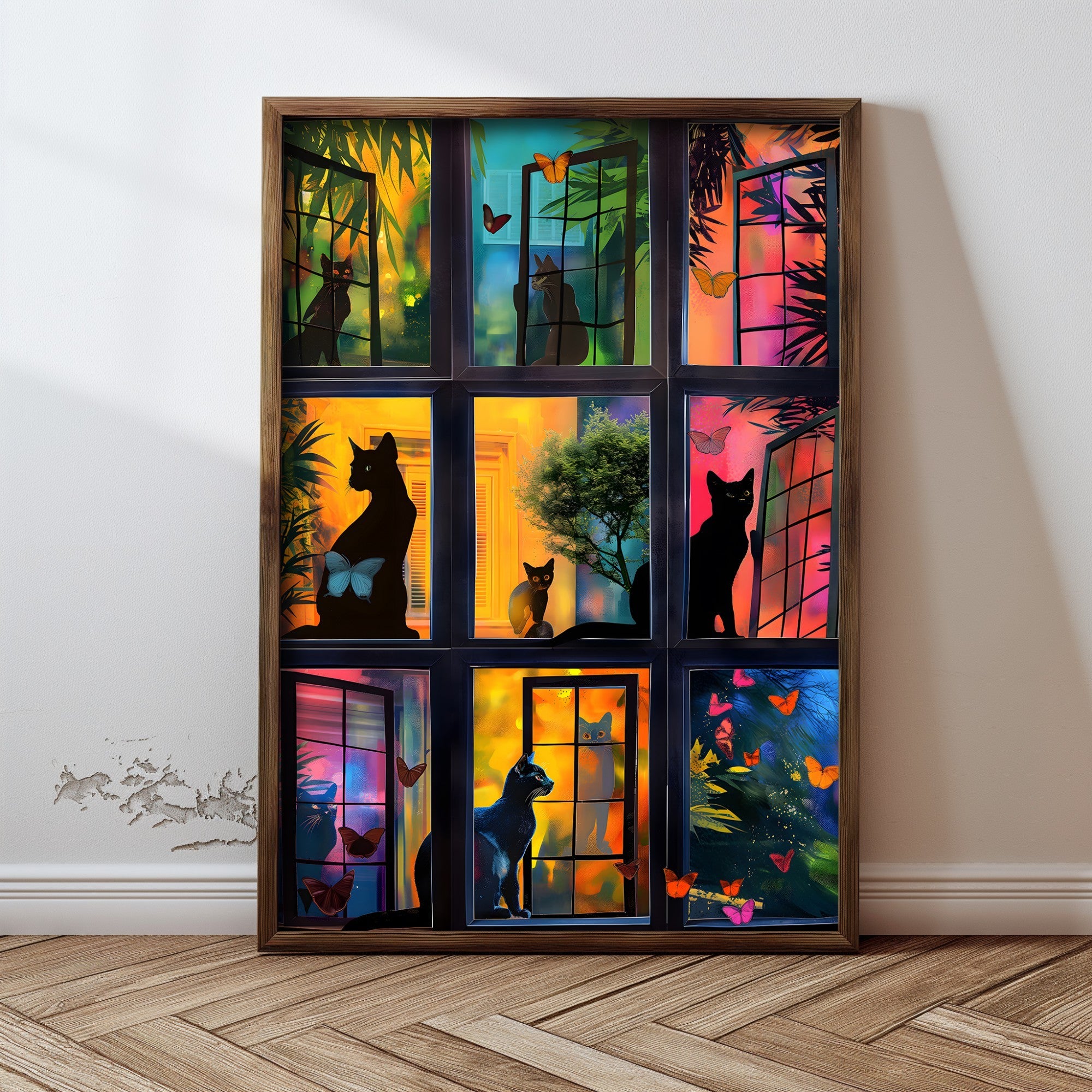Quadro Decorativo MDF Emoldurado Multicolor GE163-L - Impressão UV em Madeira de Pinho 35x47cm
