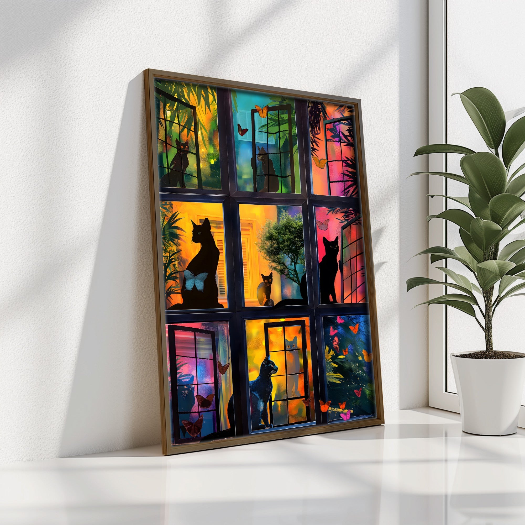 Quadro Decorativo MDF Emoldurado Multicolor GE163-L - Impressão UV em Madeira de Pinho 35x47cm