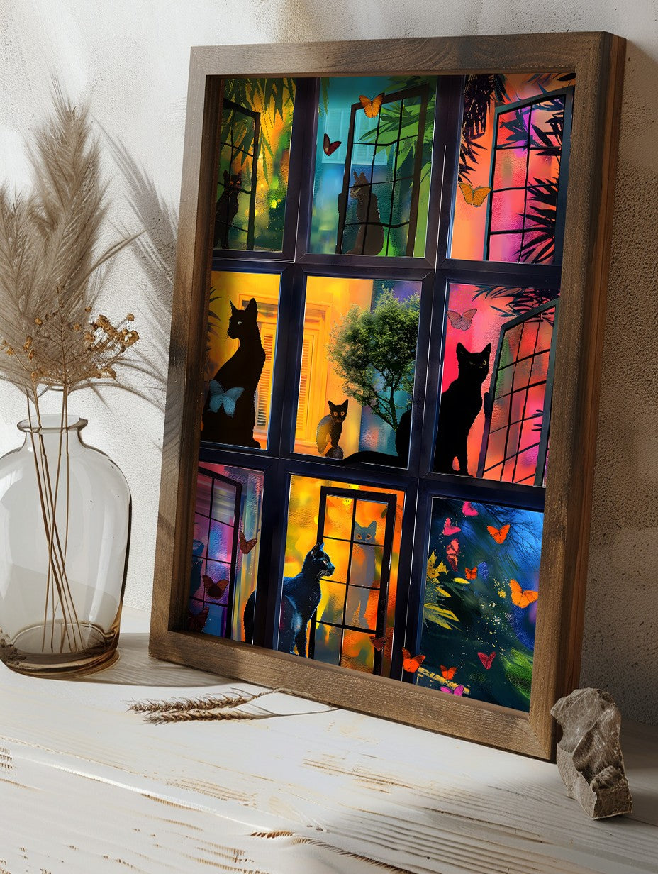 Quadro Decorativo MDF Emoldurado Multicolor GE163-L - Impressão UV em Madeira de Pinho 35x47cm