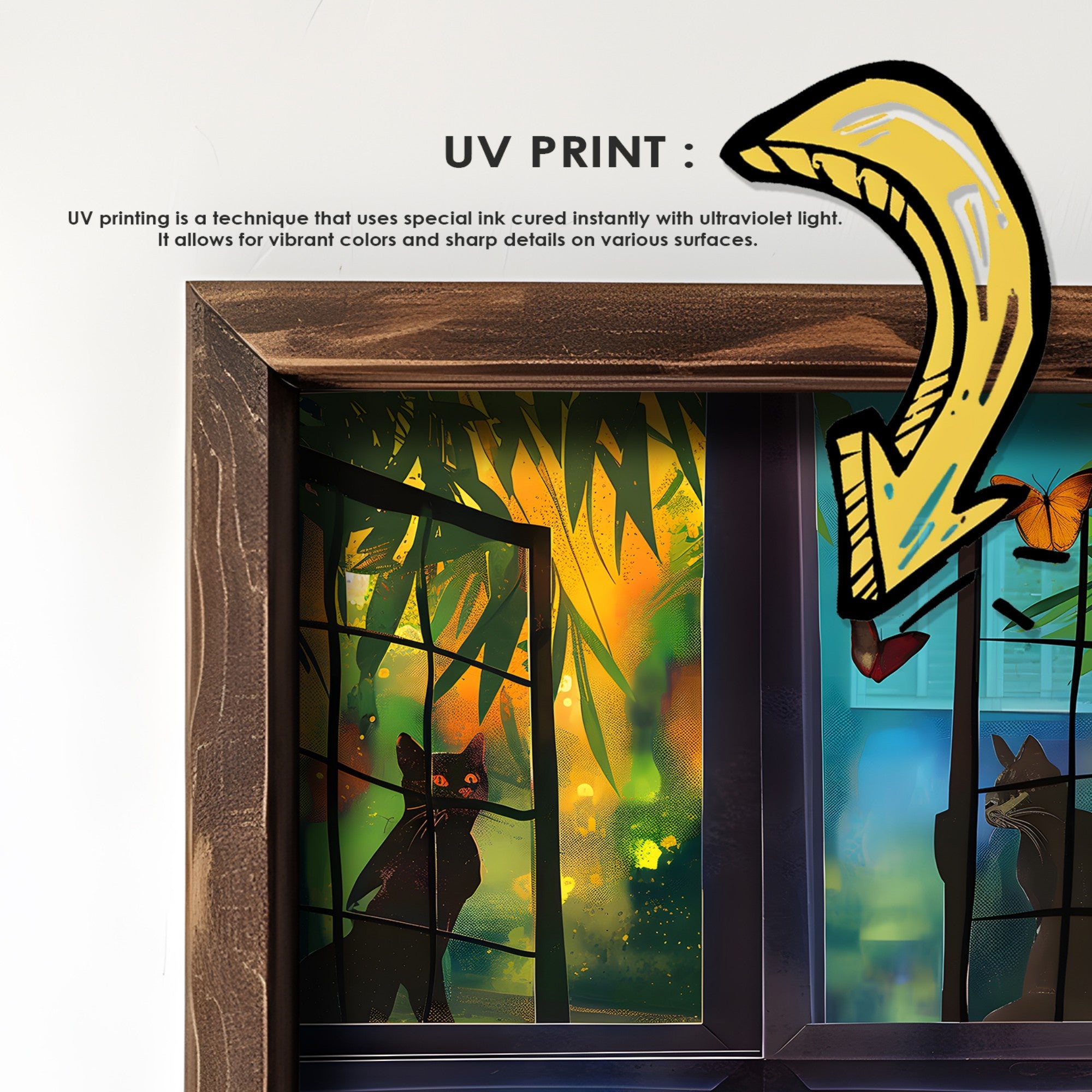 Quadro Decorativo MDF Emoldurado Multicolor GE163-L - Impressão UV em Madeira de Pinho 35x47cm