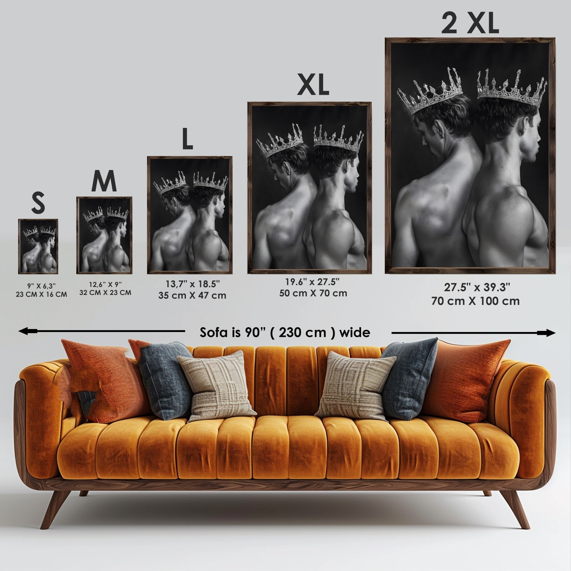 Quadro Decorativo MDF Emoldurado Multicolor GE164-L - Impressão UV em Madeira de Pinho 35x47cm