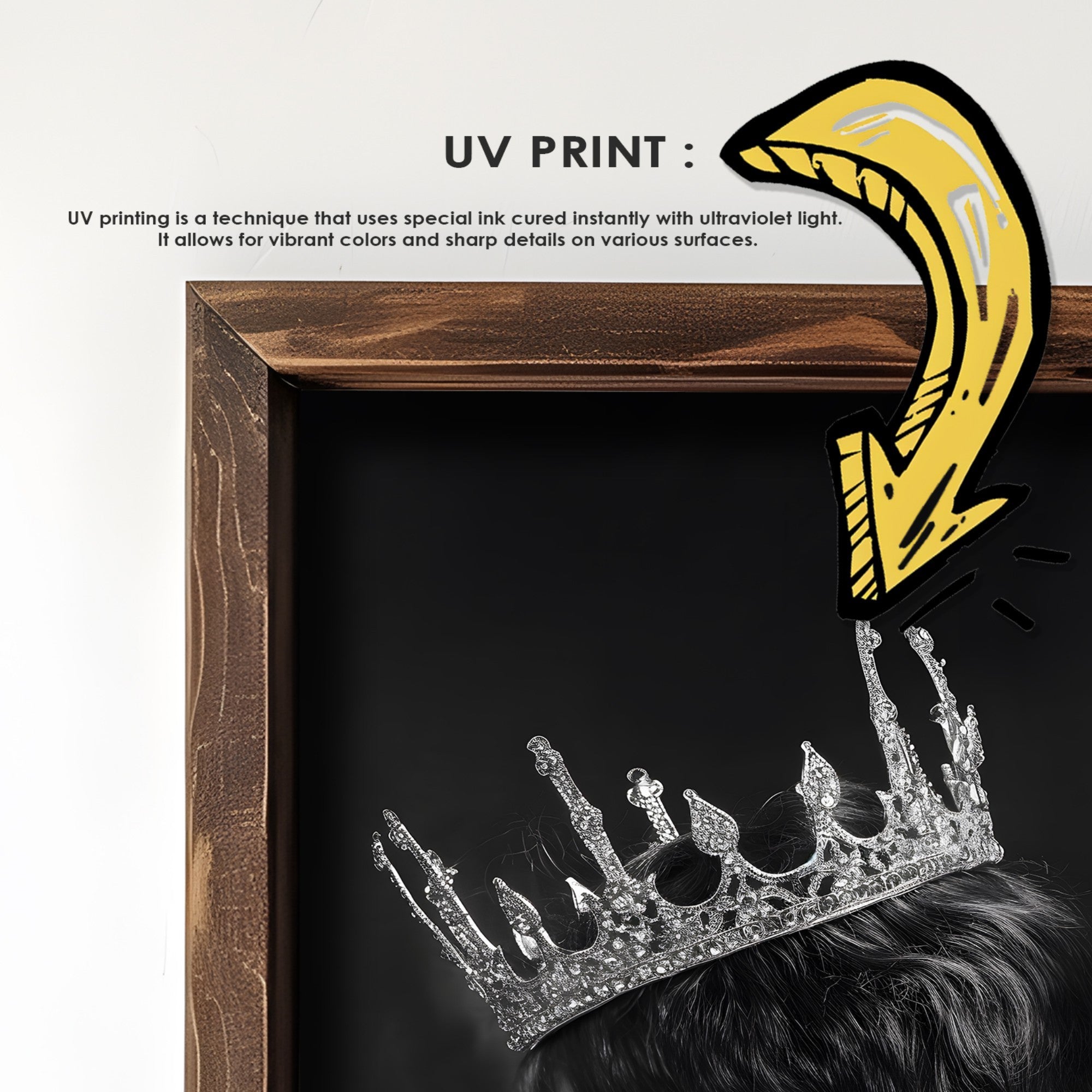 Quadro Decorativo MDF Emoldurado Multicolor GE164-L - Impressão UV em Madeira de Pinho 35x47cm