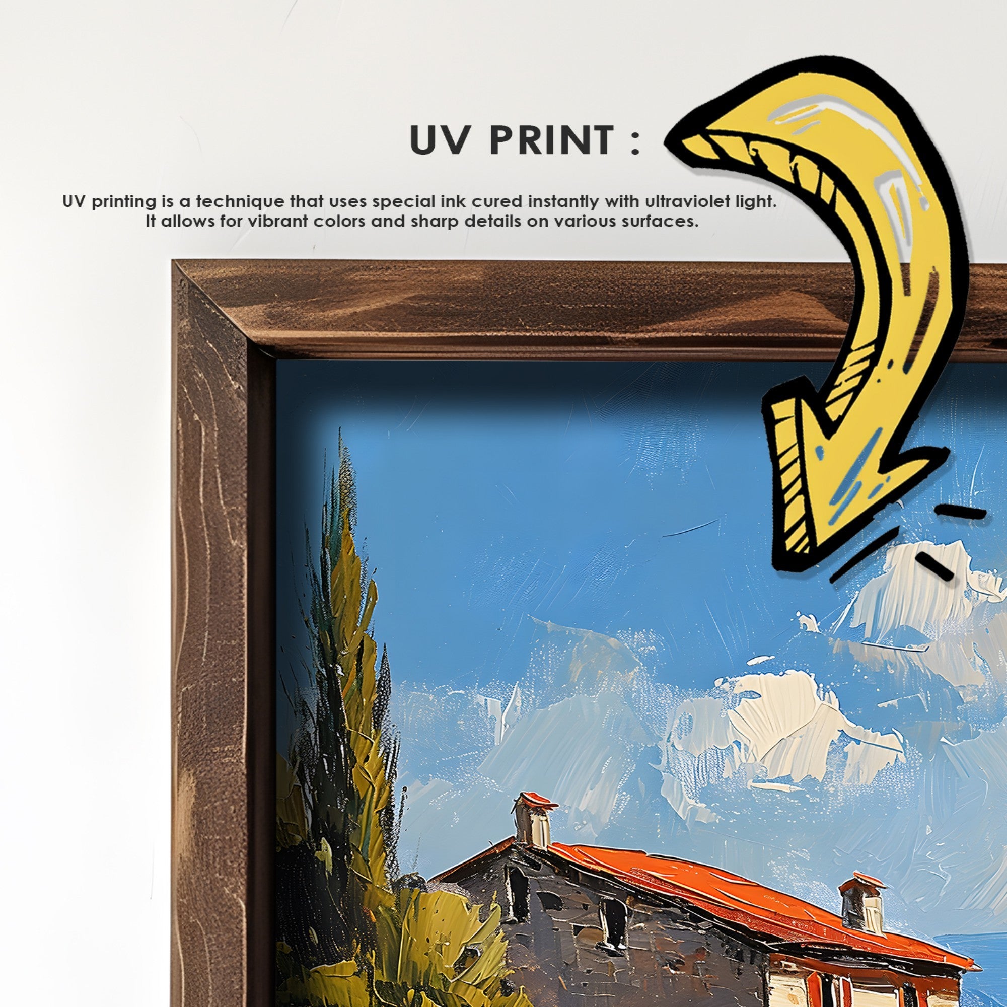 Quadro Decorativo MDF Emoldurado Multicolor GE171-L - Impressão UV em Madeira de Pinho 35x47cm