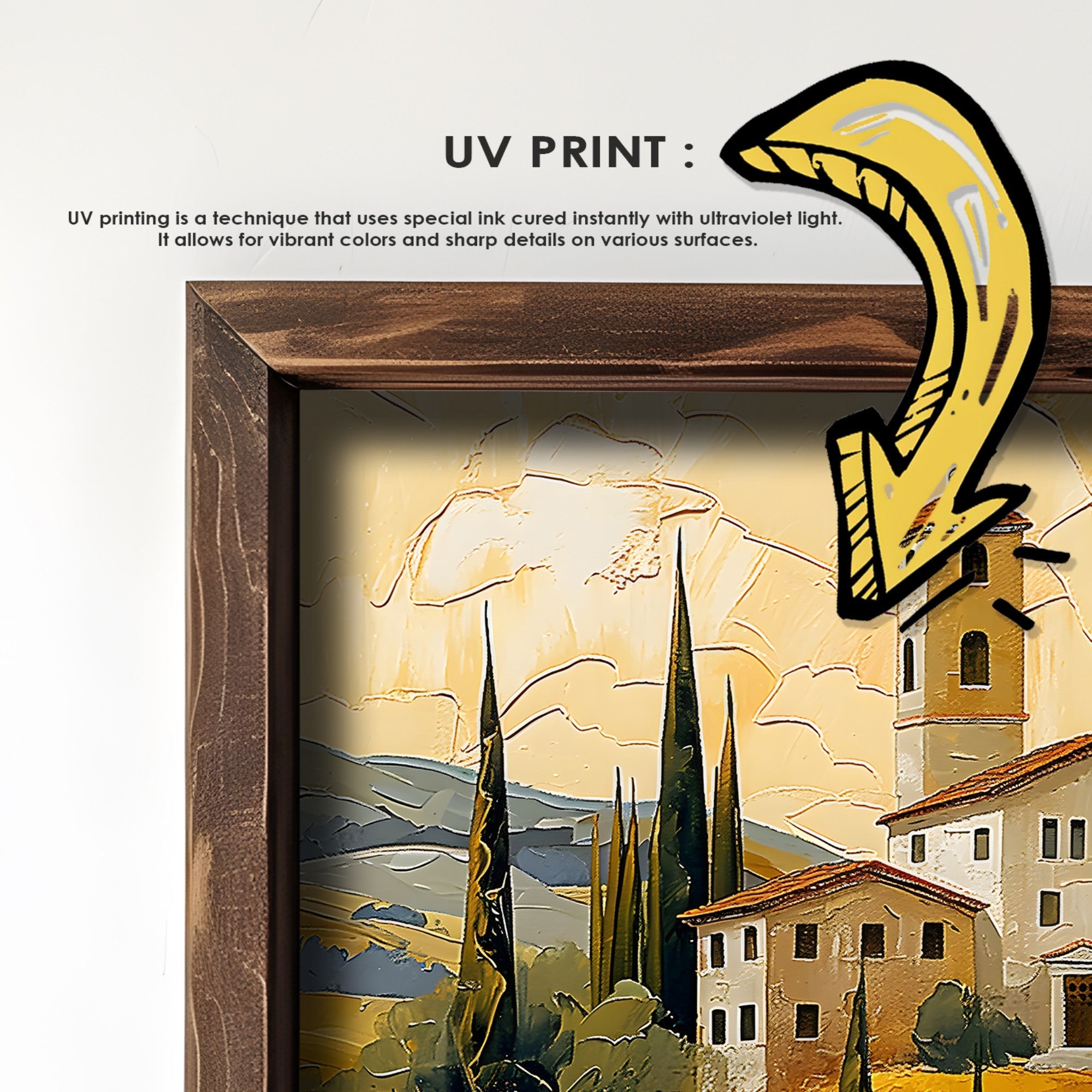 Quadro Decorativo MDF Emoldurado Multicolor GE172-L - Impressão UV em Madeira de Pinho 35x47cm