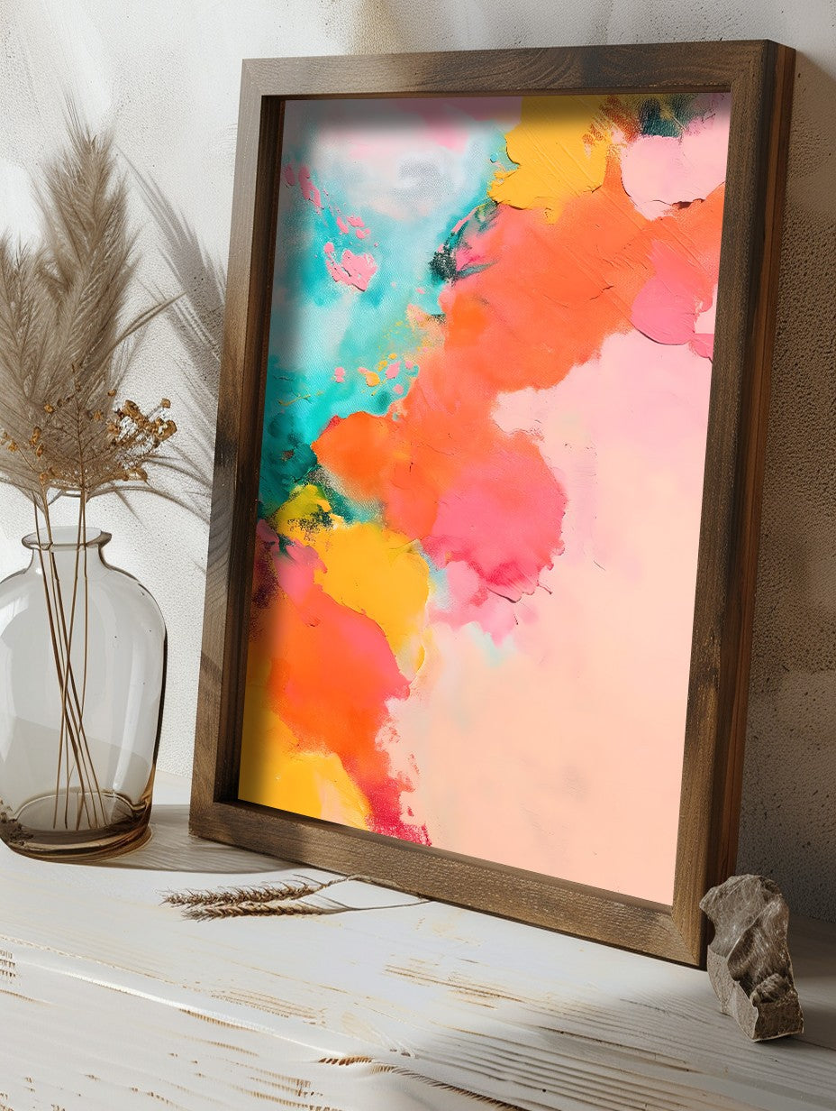 Quadro Decorativo MDF Emoldurado Multicolor GE173-L - Impressão UV em Madeira de Pinho 35x47cm