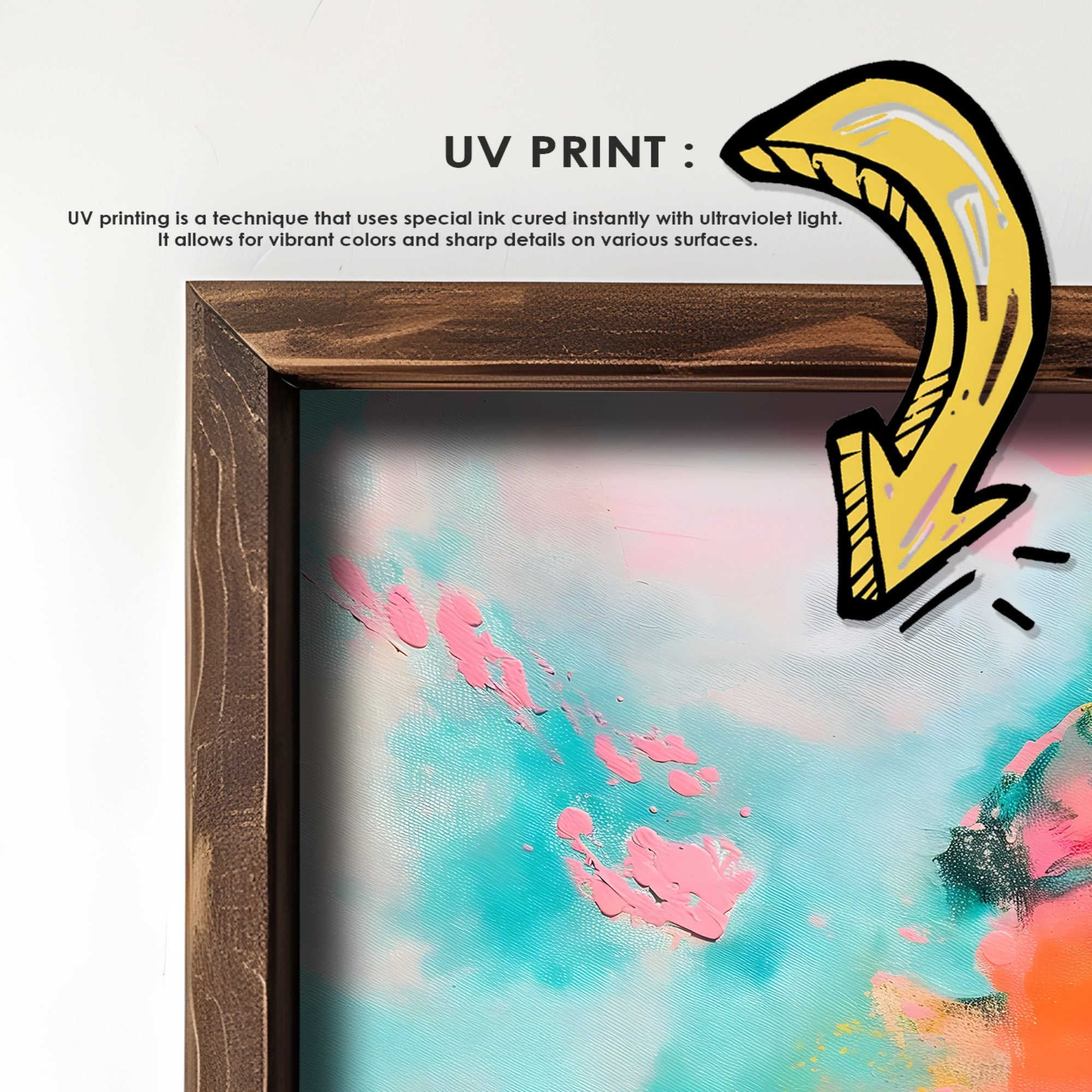 Quadro Decorativo MDF Emoldurado Multicolor GE173-L - Impressão UV em Madeira de Pinho 35x47cm