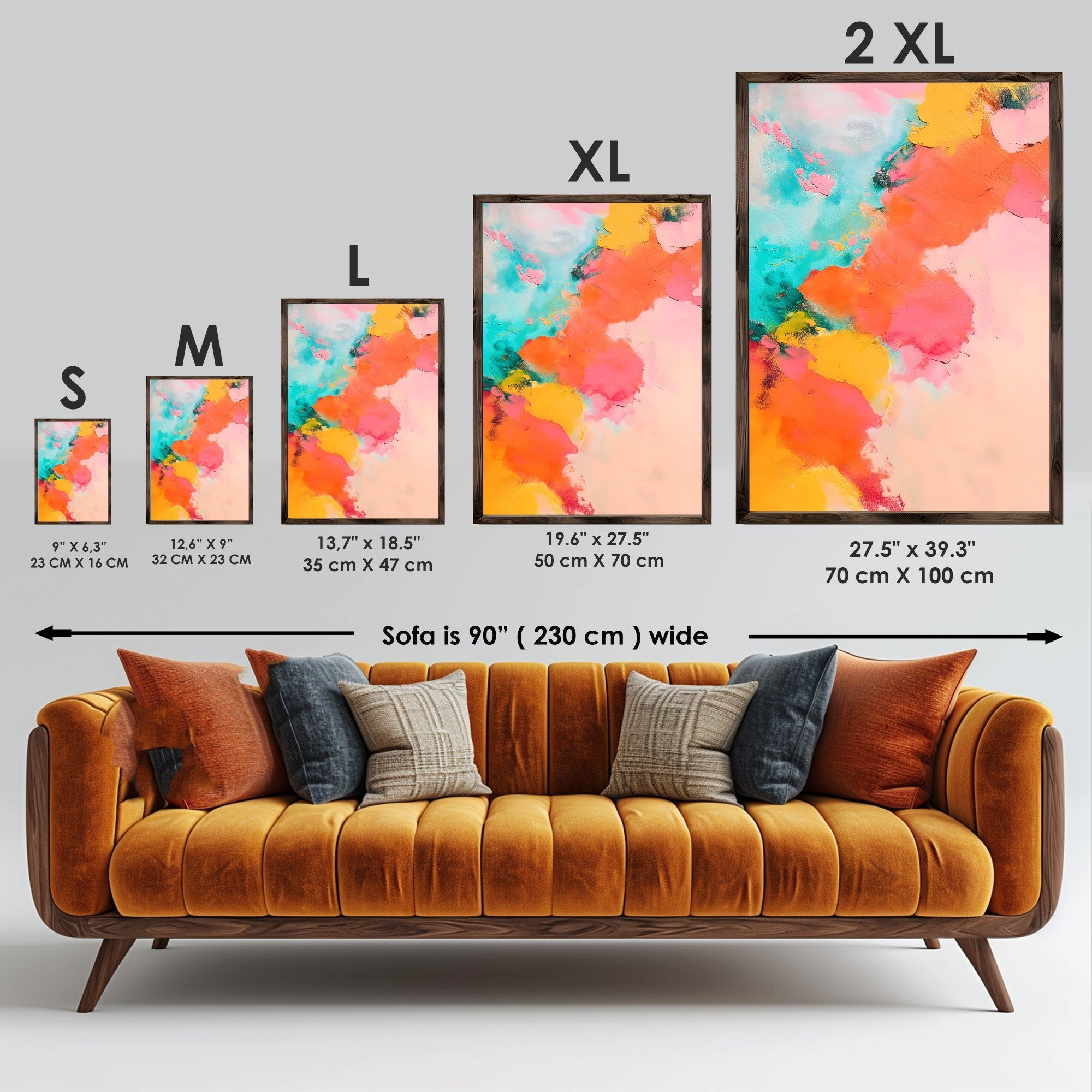 Quadro Decorativo MDF Emoldurado Multicolor GE173-L - Impressão UV em Madeira de Pinho 35x47cm