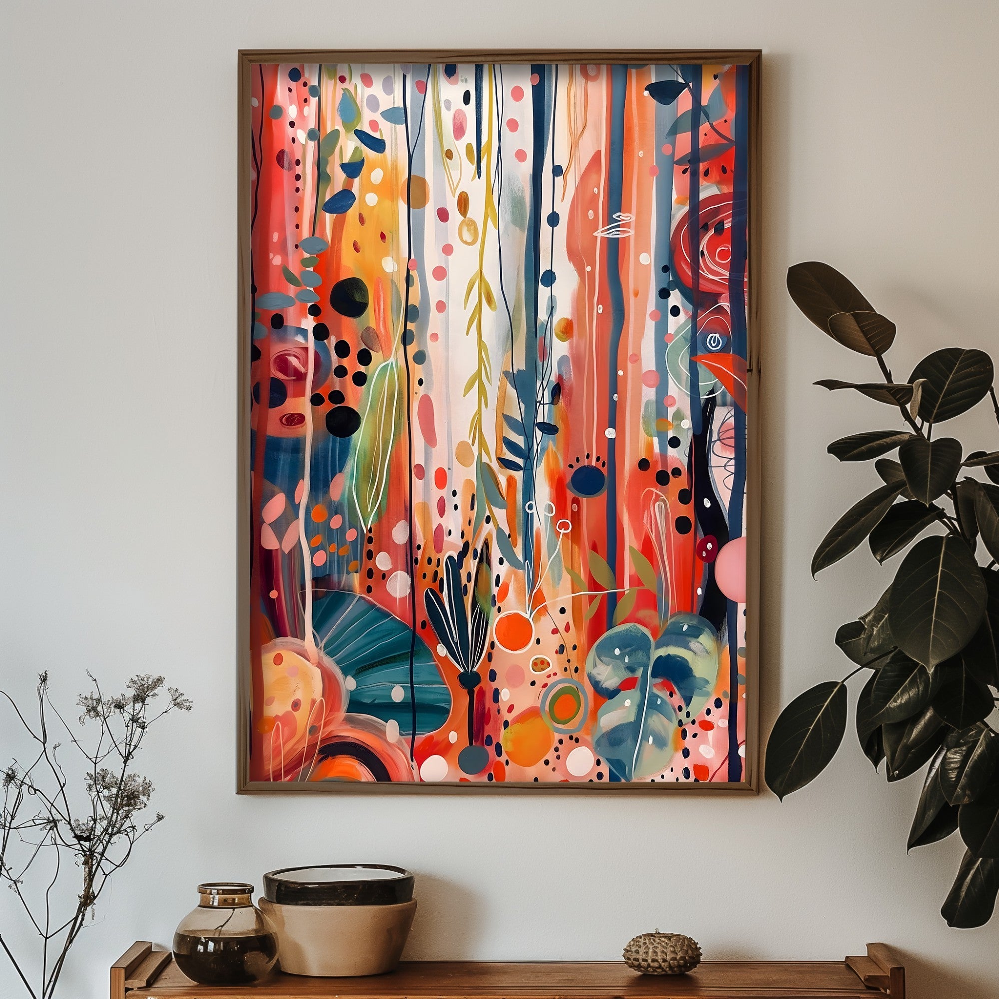 Quadro Decorativo MDF Emoldurado Multicolor GE174-L - Impressão UV em Madeira de Pinho 35x47cm