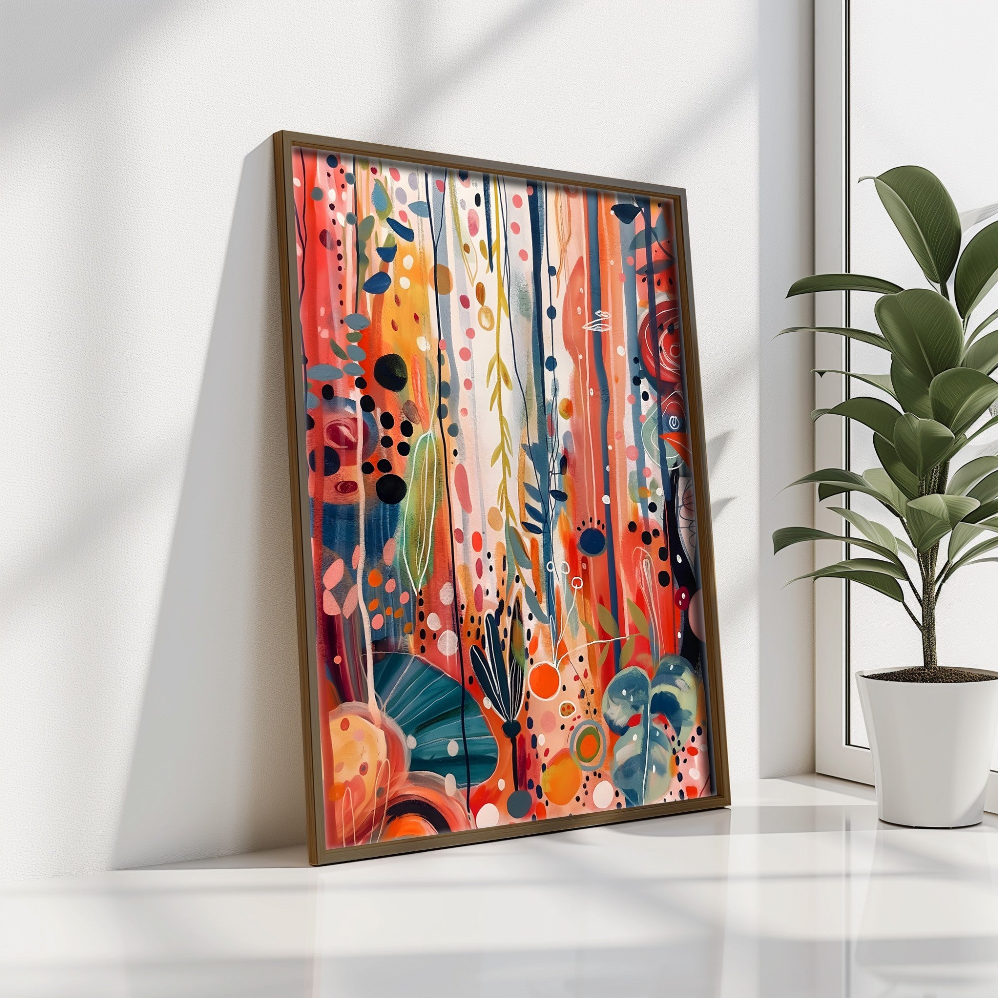 Quadro Decorativo MDF Emoldurado Multicolor GE174-L - Impressão UV em Madeira de Pinho 35x47cm