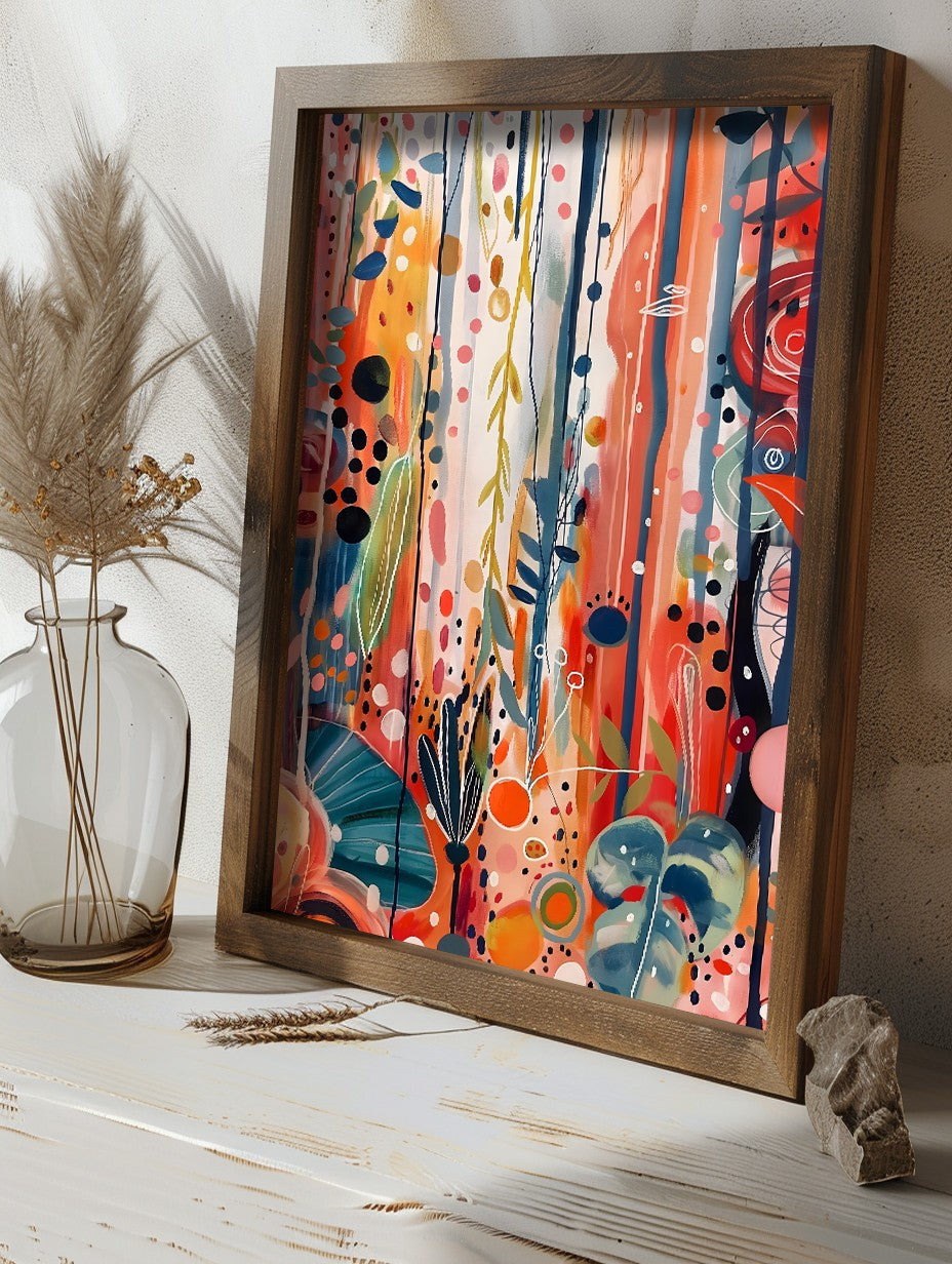 Quadro Decorativo MDF Emoldurado Multicolor GE174-L - Impressão UV em Madeira de Pinho 35x47cm