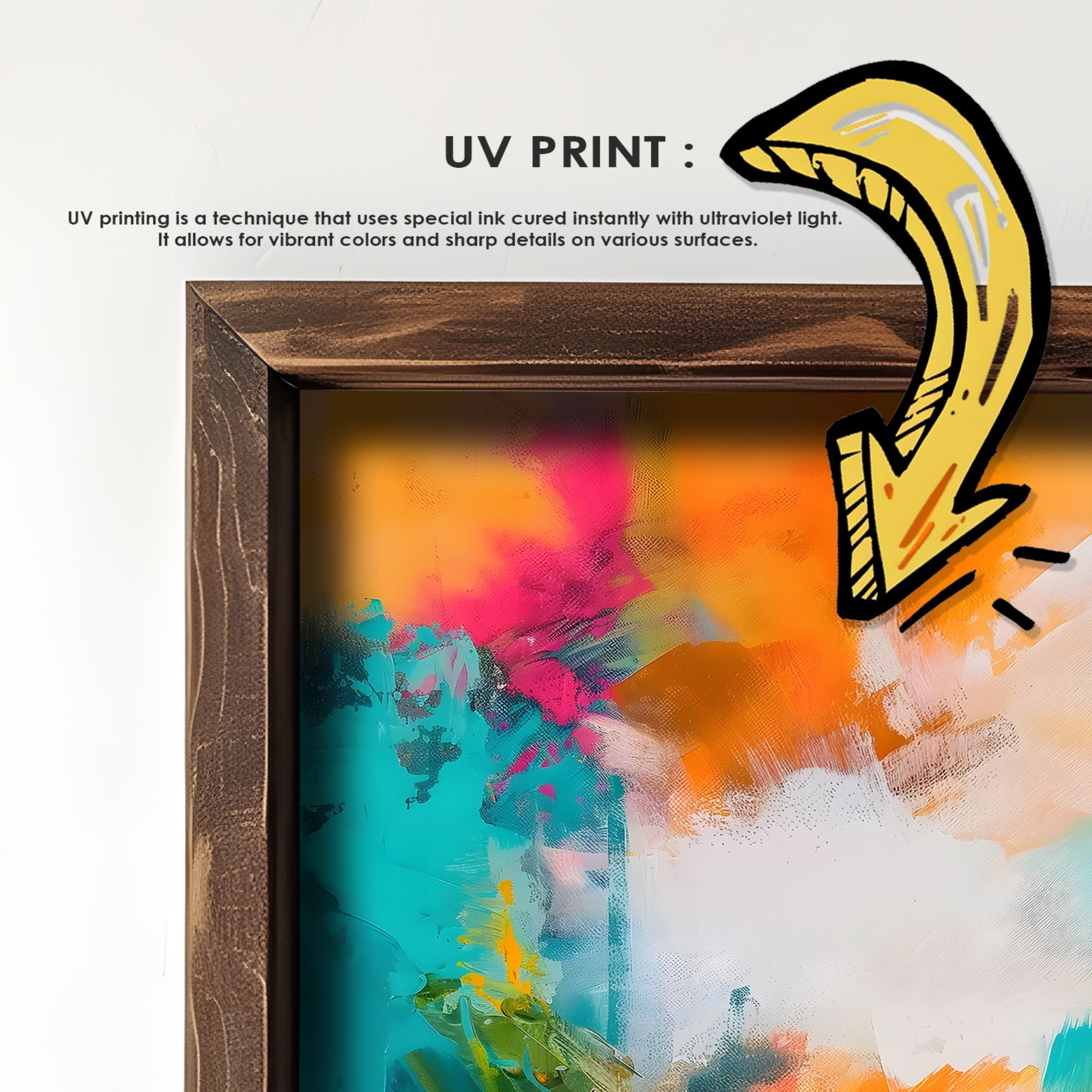 Quadro Decorativo MDF Emoldurado GE175-L Multicolor 35x47cm - Impressão UV em Madeira de Pinho