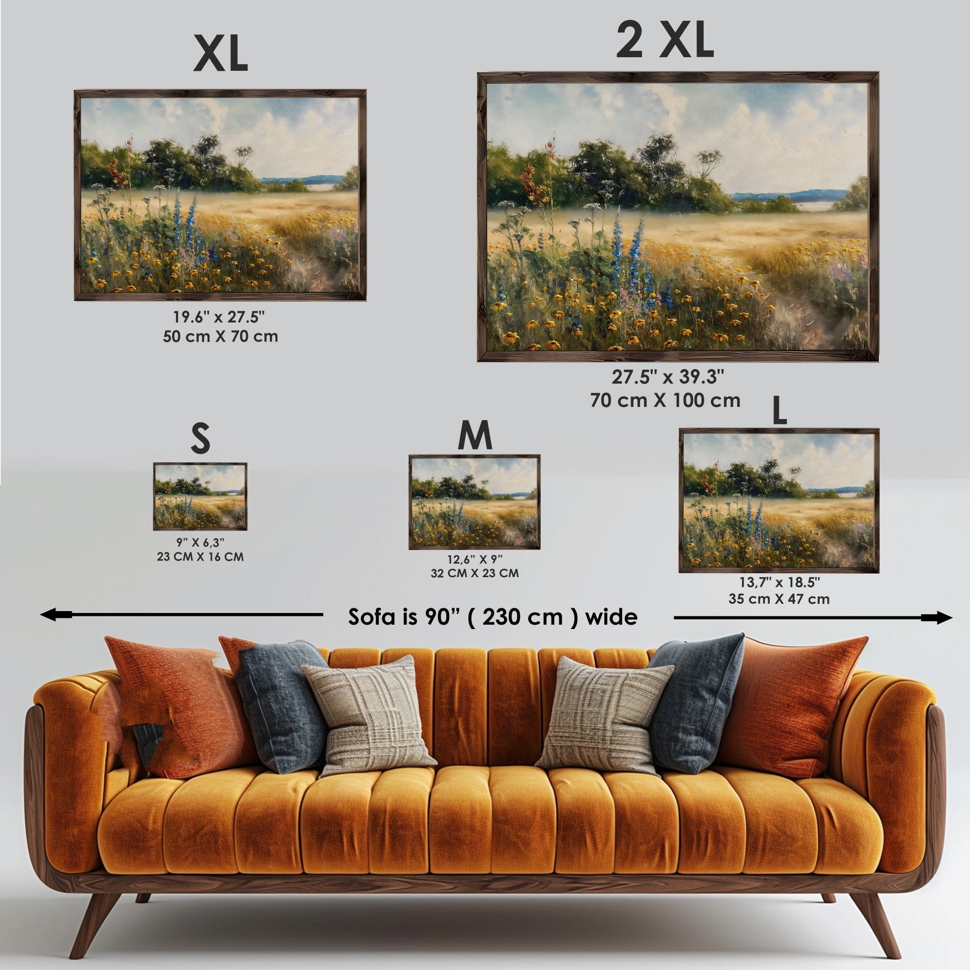 Quadro Decorativo MDF Emoldurado Multicolor GE183-L - Impressão UV em Madeira de Pinho 35x47cm