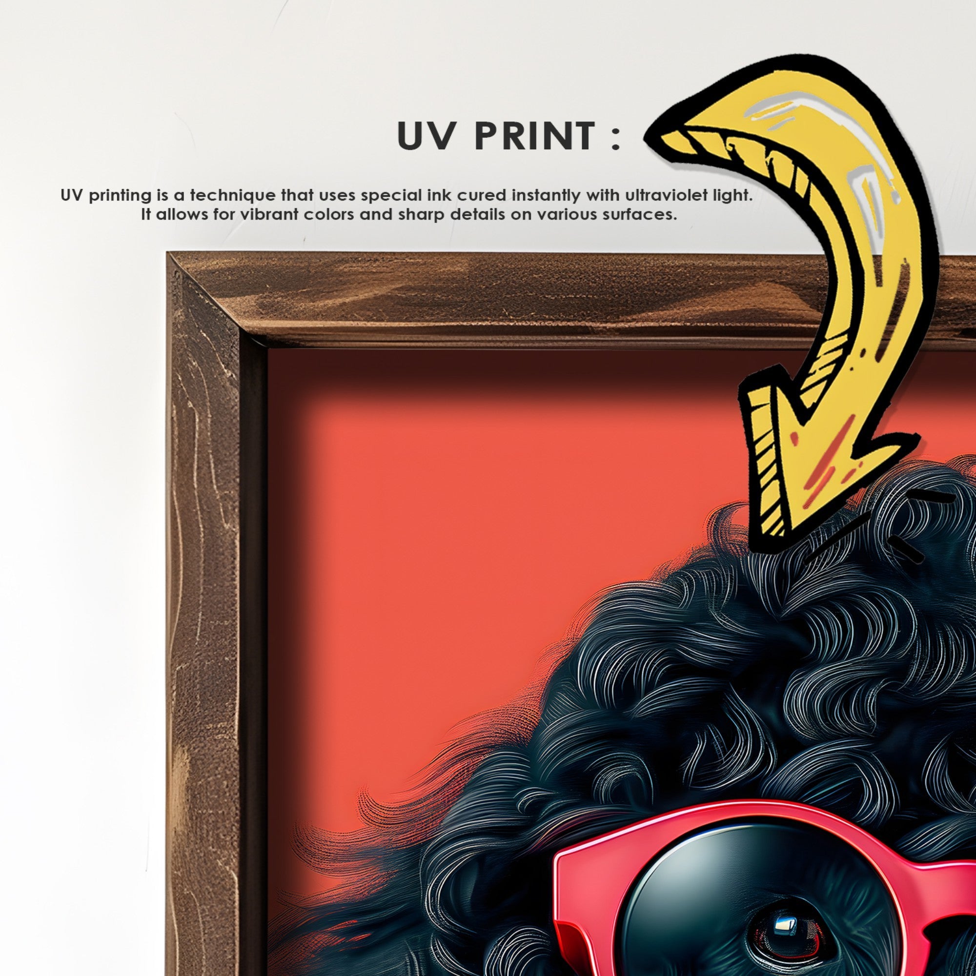 Quadro Decorativo MDF Emoldurado Multicolor GE201-L - Impressão UV em Madeira de Pinho 35x47cm