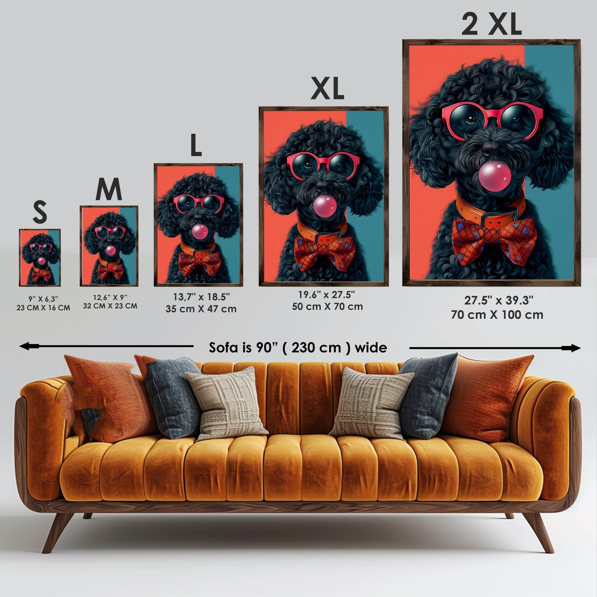 Quadro Decorativo MDF Emoldurado Multicolor GE201-L - Impressão UV em Madeira de Pinho 35x47cm