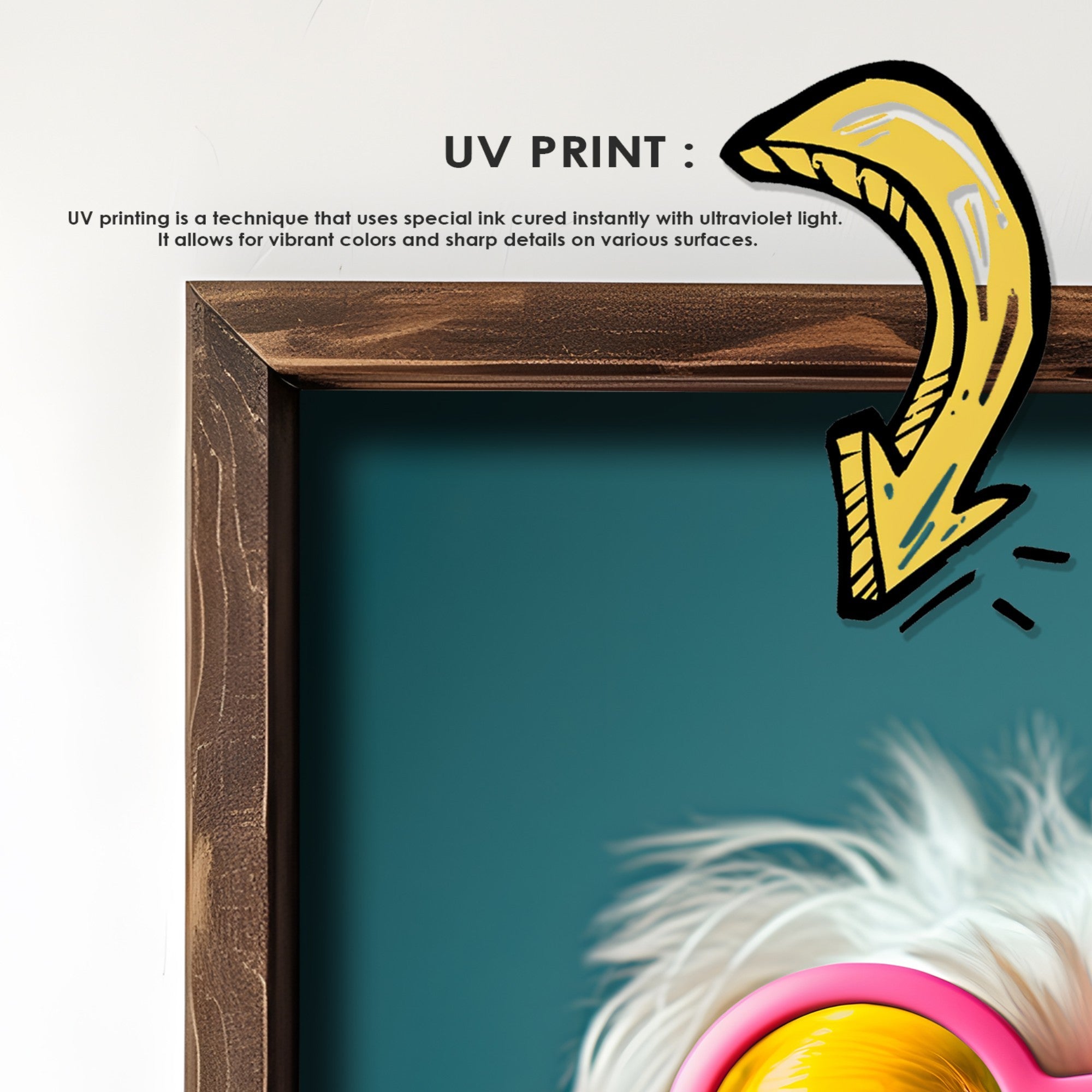 Quadro Decorativo MDF Emoldurado Multicolor GE202-L - Impressão UV em Madeira de Pinho 35x47cm