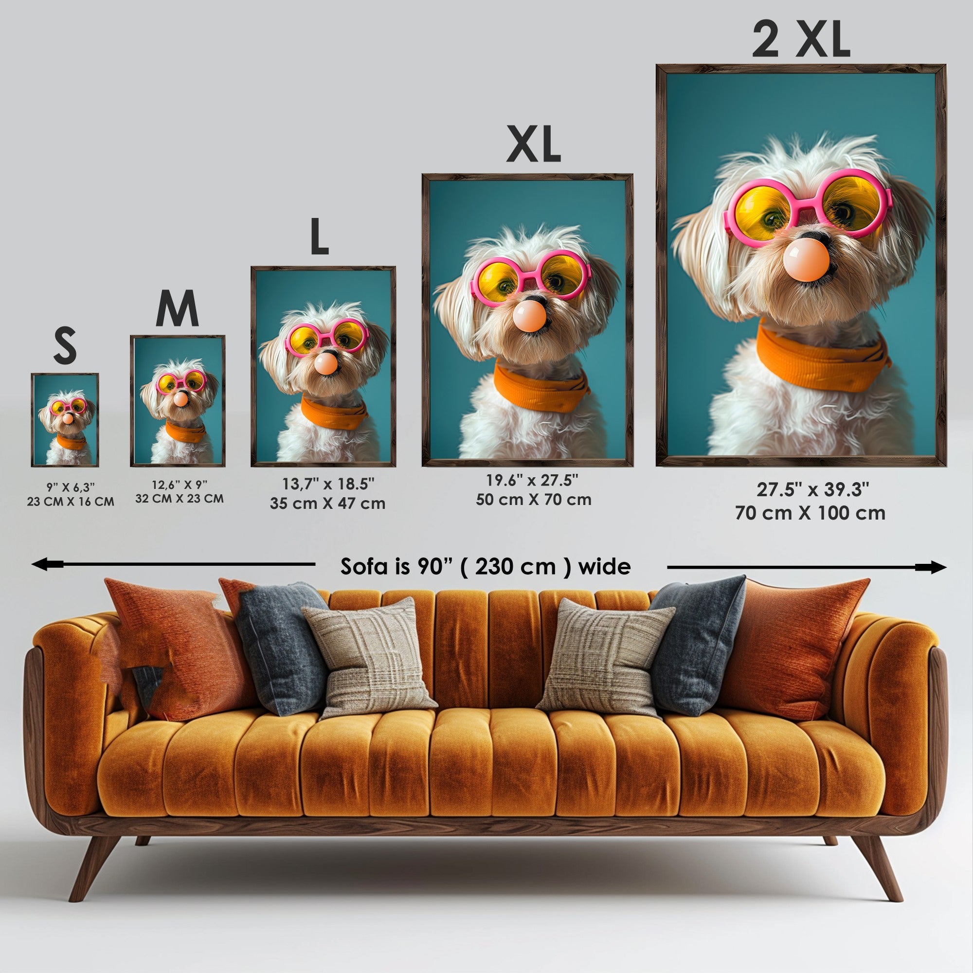 Quadro Decorativo MDF Emoldurado Multicolor GE202-L - Impressão UV em Madeira de Pinho 35x47cm