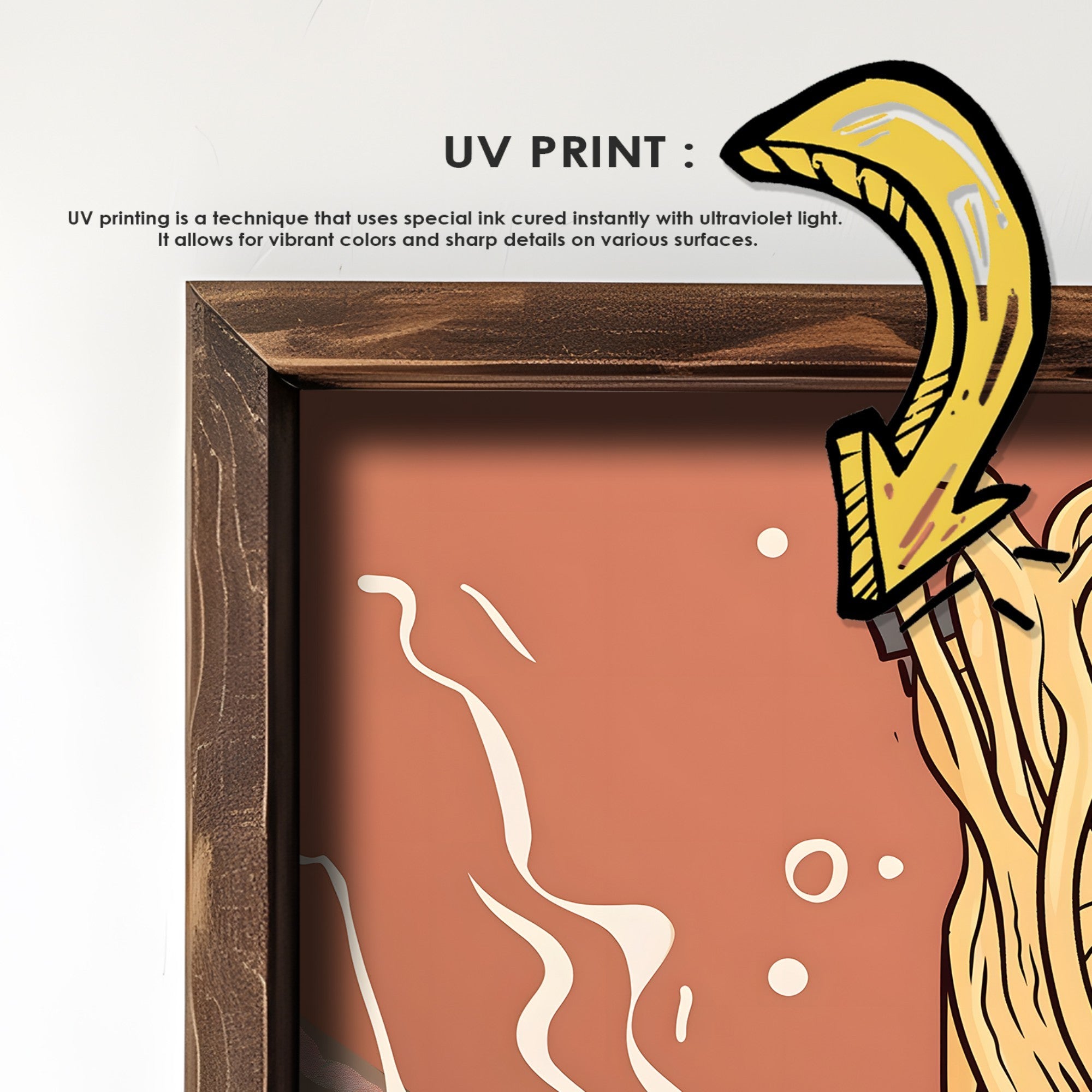 Quadro Decorativo MDF Emoldurado Multicolor GE207-L - Impressão UV em Madeira de Pinho 35x47cm