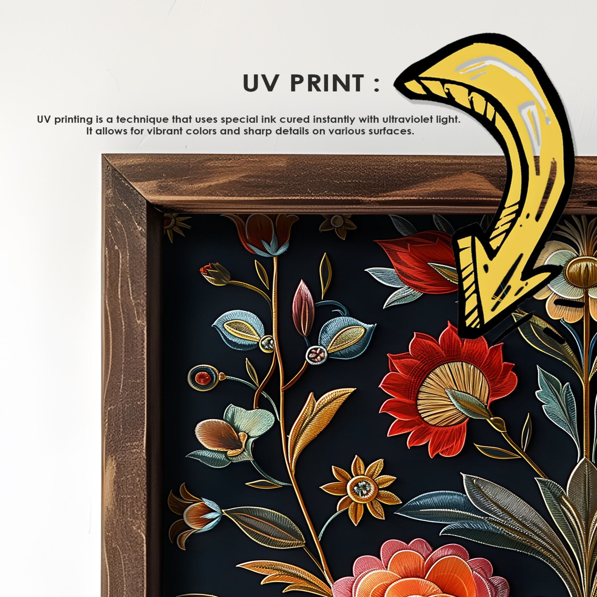 Quadro Decorativo MDF Emoldurado GE210-L Multicolor 35x47cm - Impressão UV em Madeira de Pinho