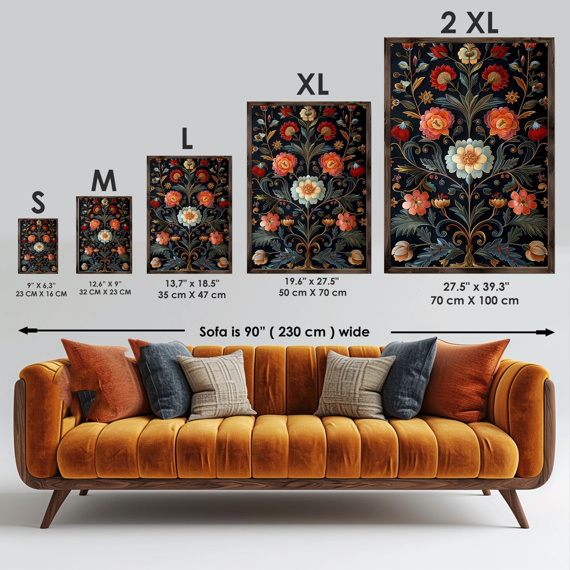 Quadro Decorativo MDF Emoldurado GE210-L Multicolor 35x47cm - Impressão UV em Madeira de Pinho