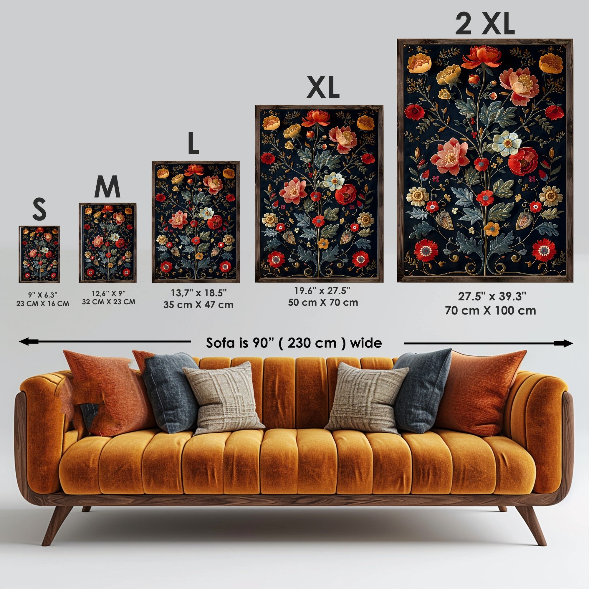 Quadro Decorativo MDF Emoldurado Multicolor GE211-L - Impressão UV em Madeira de Pinho 35x47cm