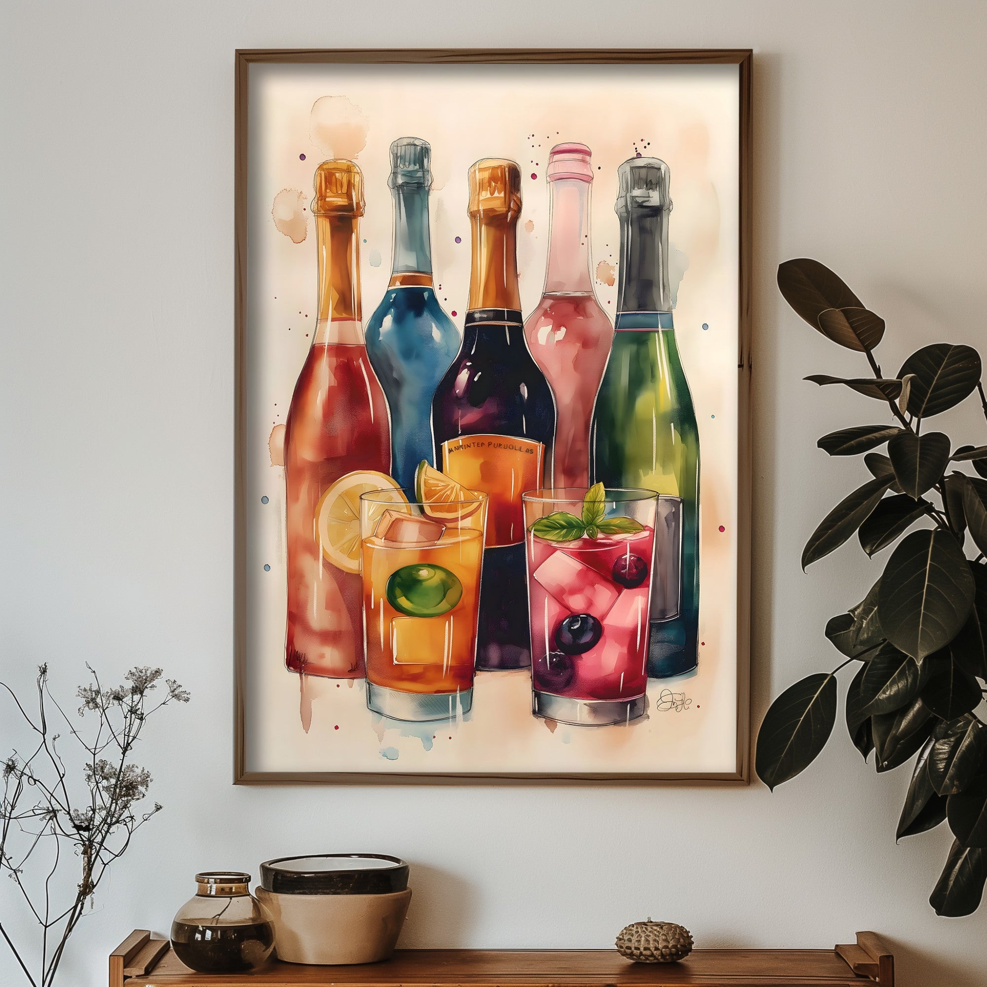 Quadro Decorativo MDF Emoldurado GE212-L Multicolor 35x47cm - Impressão UV em Madeira de Pinho