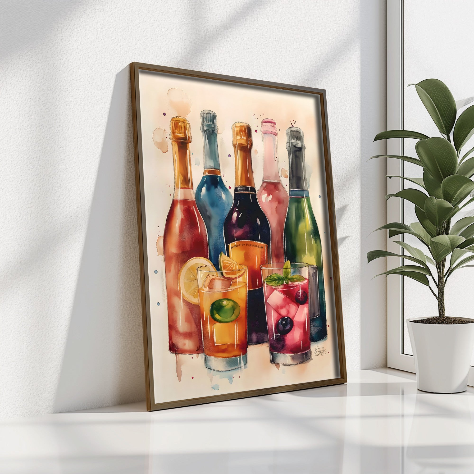 Quadro Decorativo MDF Emoldurado GE212-L Multicolor 35x47cm - Impressão UV em Madeira de Pinho